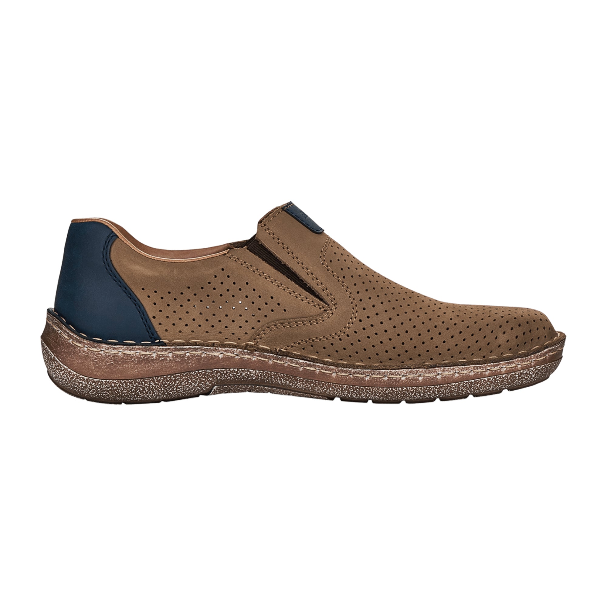 Rieker Men's Brown Slip-On Shoes Comfortable Shock Absorbing Lightweight Sole