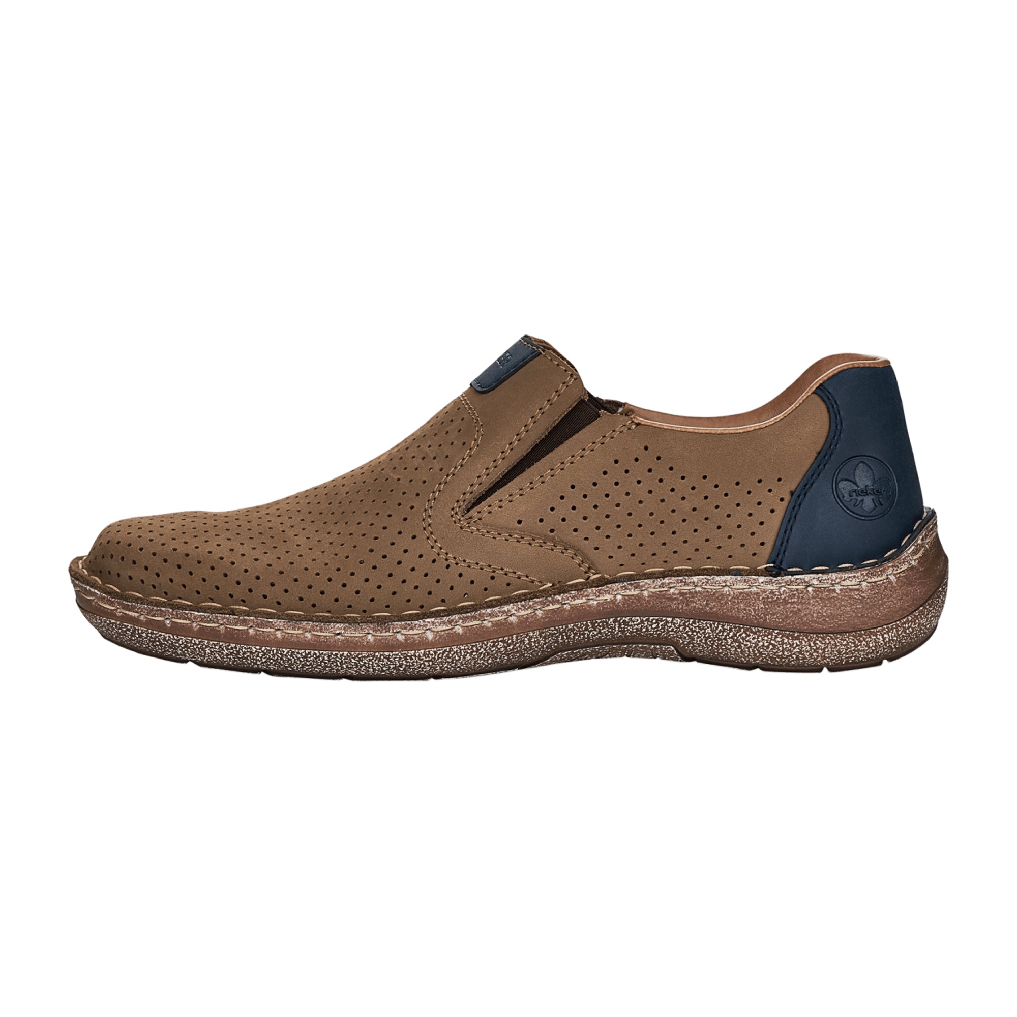 Rieker Men's Brown Slip-On Shoes Comfortable Shock Absorbing Lightweight Sole