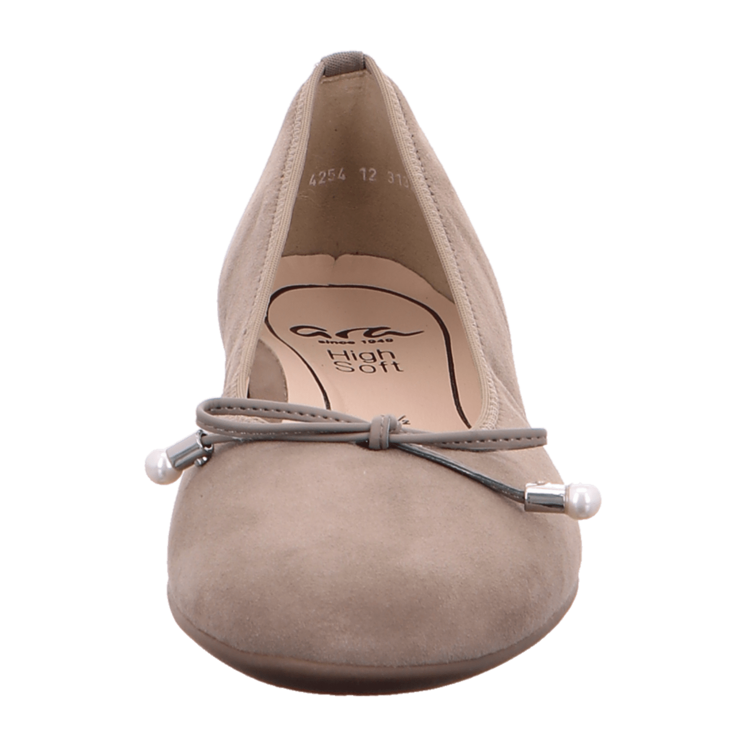 ARA SARDINIA Women's Suede Ballet Flats in Beige with Round Toe and Leather Lining