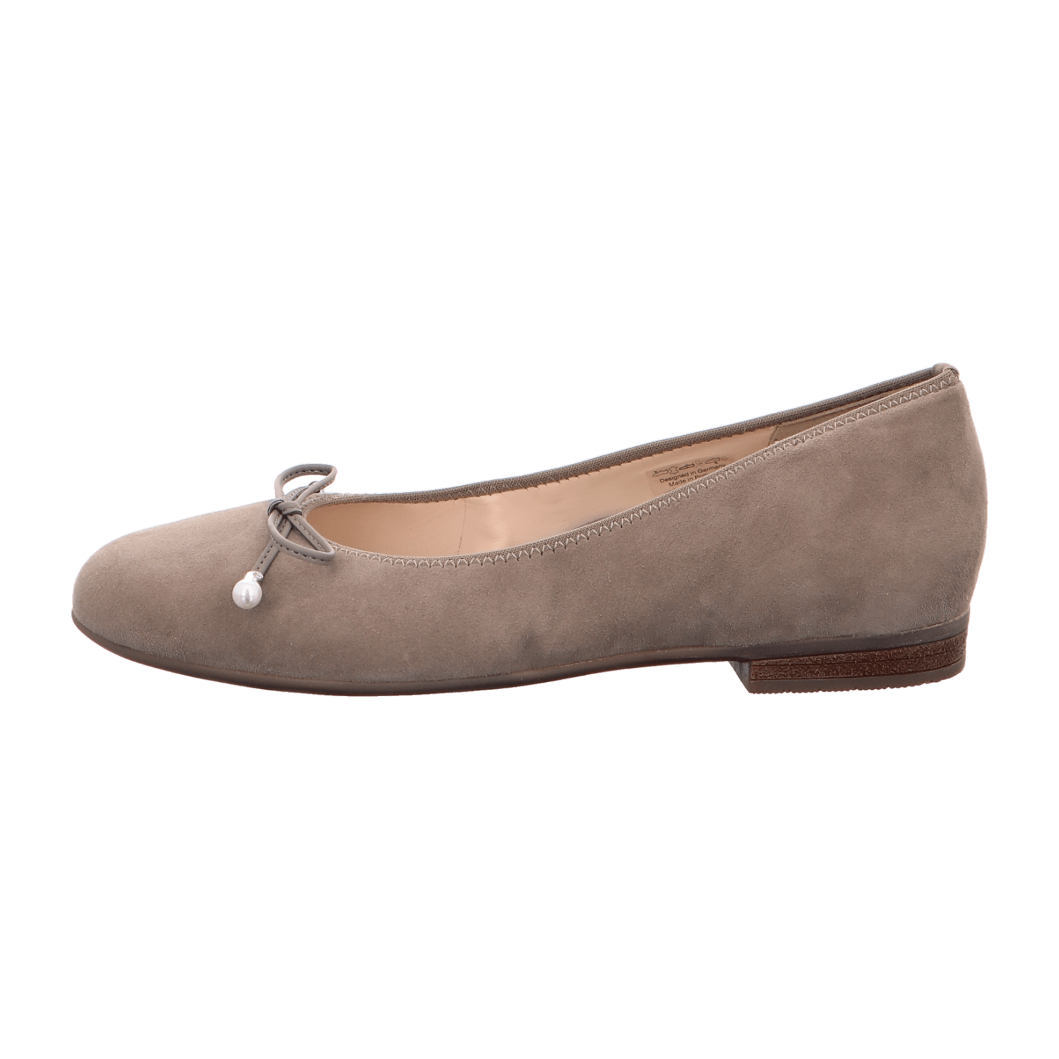 ARA SARDINIA Women's Suede Ballet Flats in Beige with Round Toe and Leather Lining