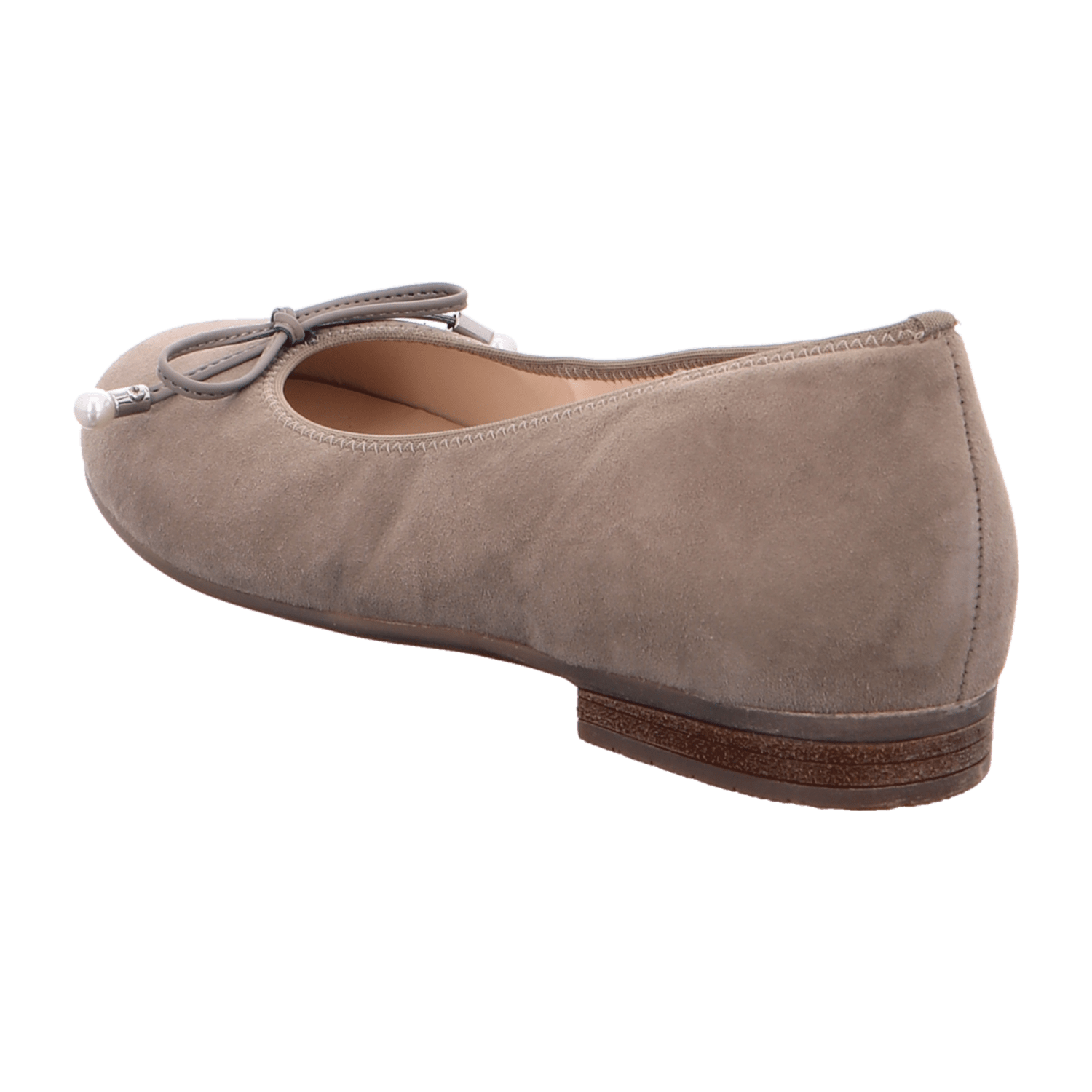 ARA SARDINIA Women's Suede Ballet Flats in Beige with Round Toe and Leather Lining