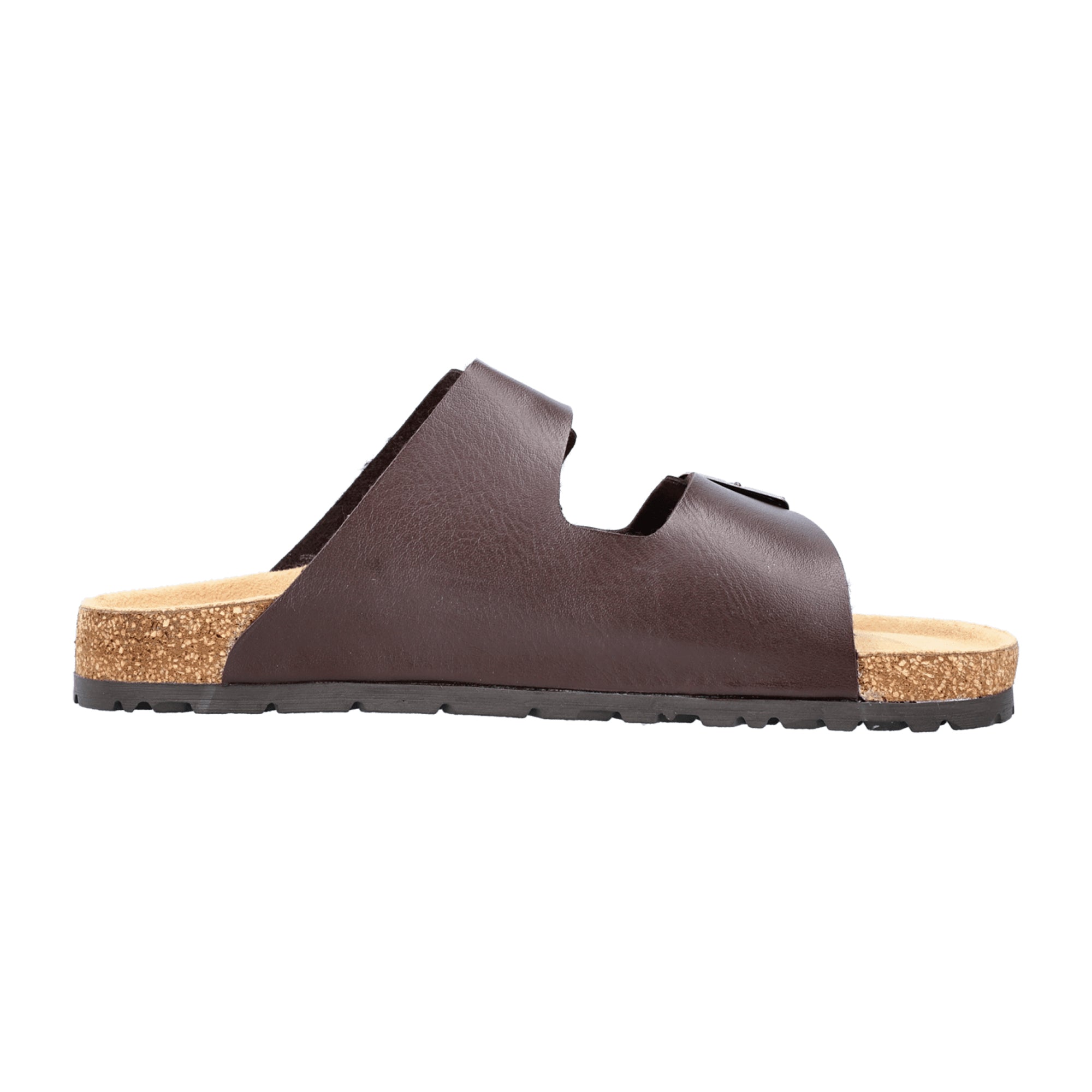 Rieker Men's Brown Slip-On Sandals with Buckle and Cushioned Sole