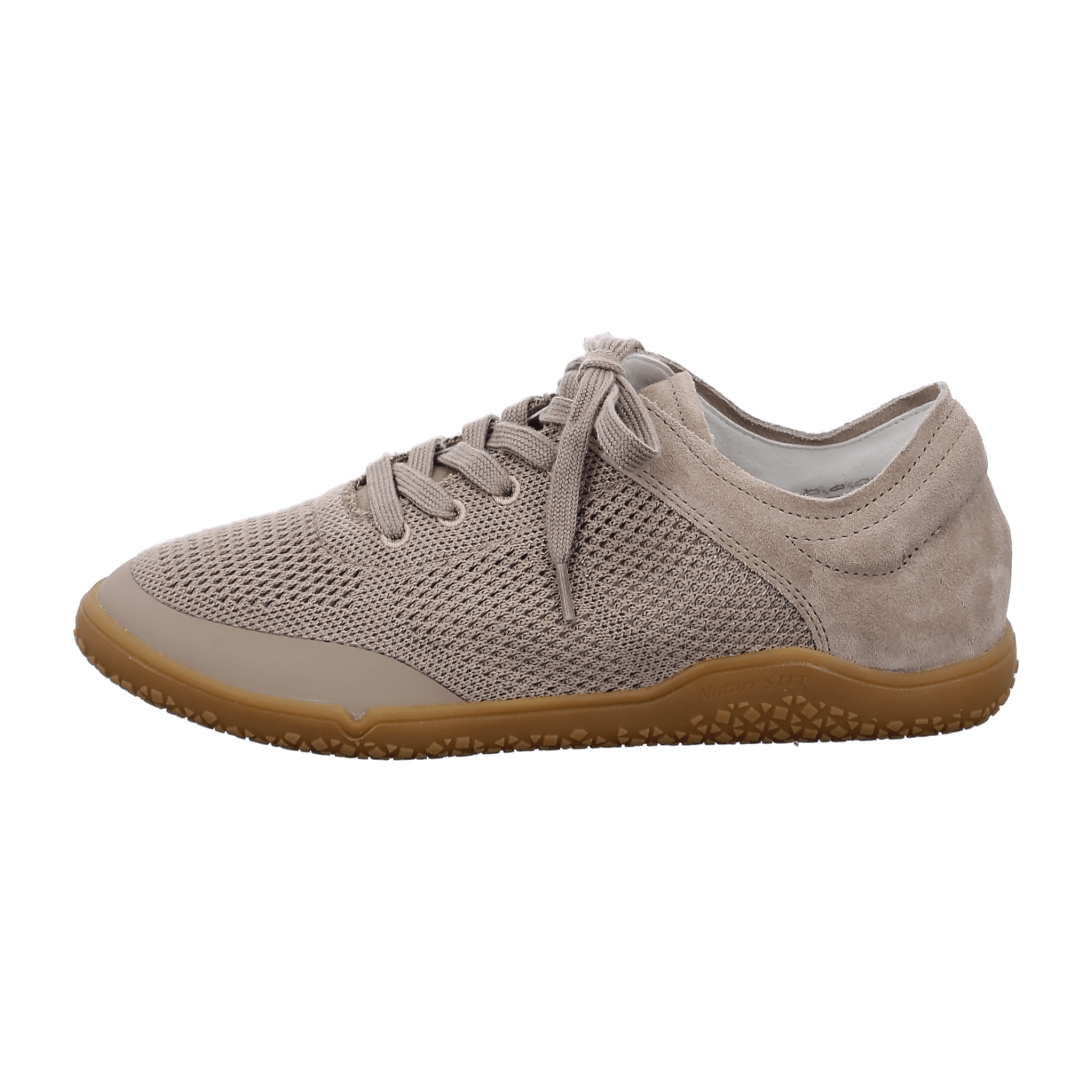 ARA Nature Sneaker for Women - Beige Suede and Textile Lace-Up with Rubber Sole