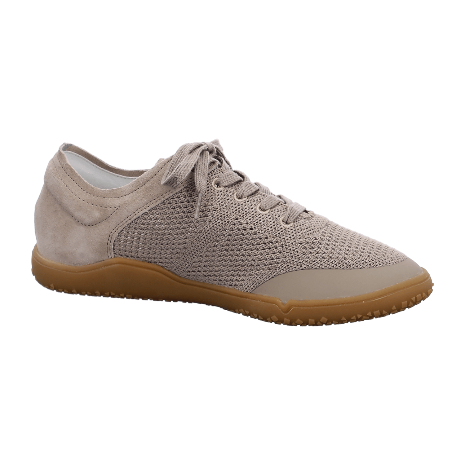 ARA Nature Sneaker for Women - Beige Suede and Textile Lace-Up with Rubber Sole