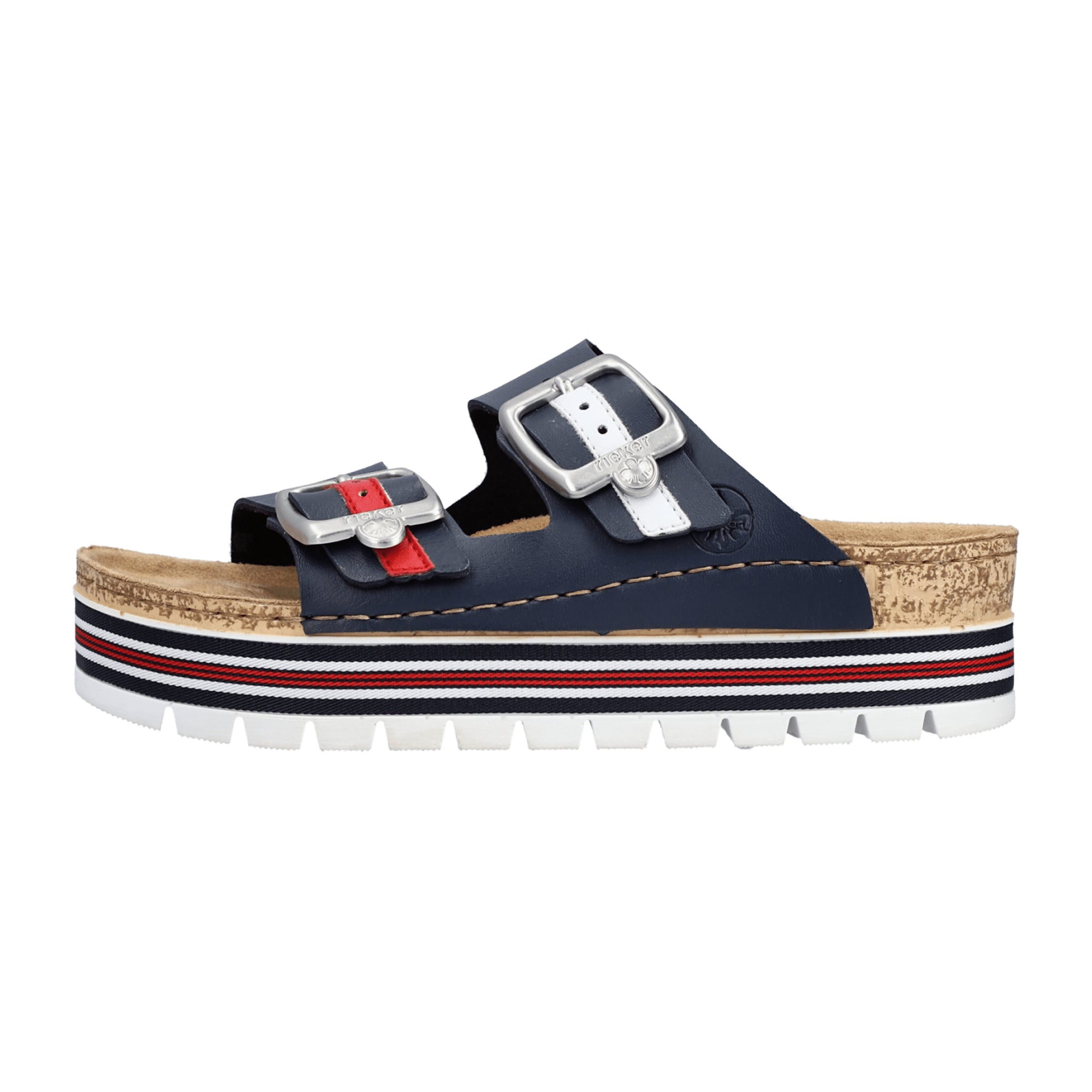Rieker Women's Blue Sandals Comfortable Summer Shoes with Buckle Closure