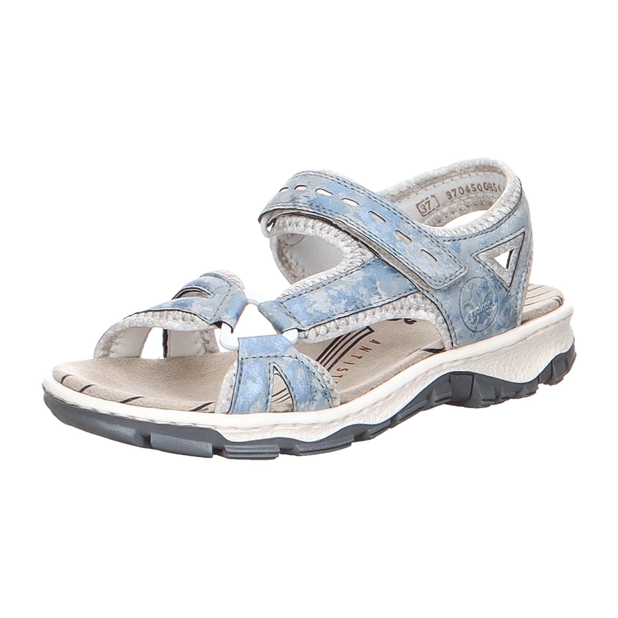 Rieker Women's Blue Antistress Trekking Sandals with Adjustable Straps