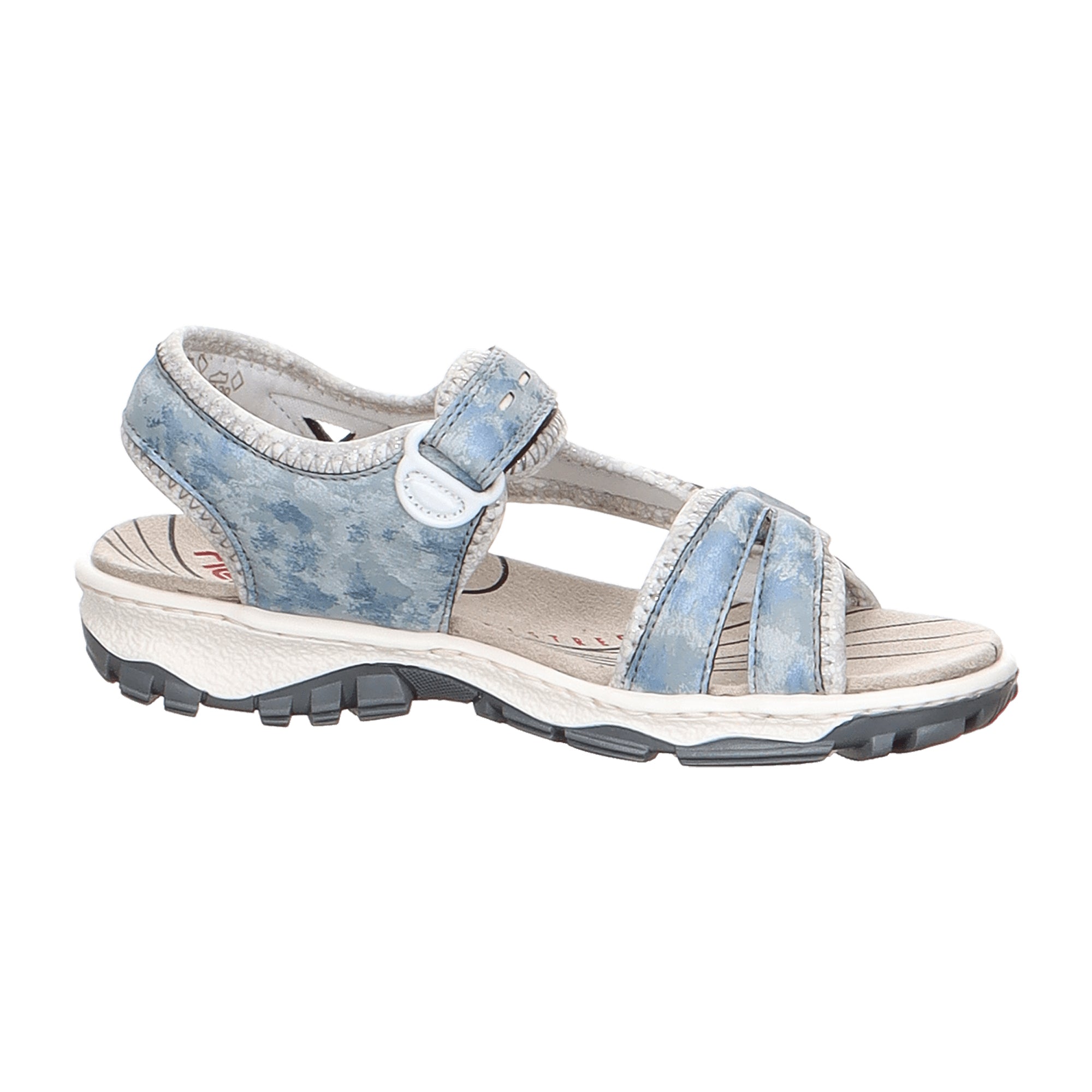 Rieker Women's Blue Antistress Trekking Sandals with Adjustable Straps