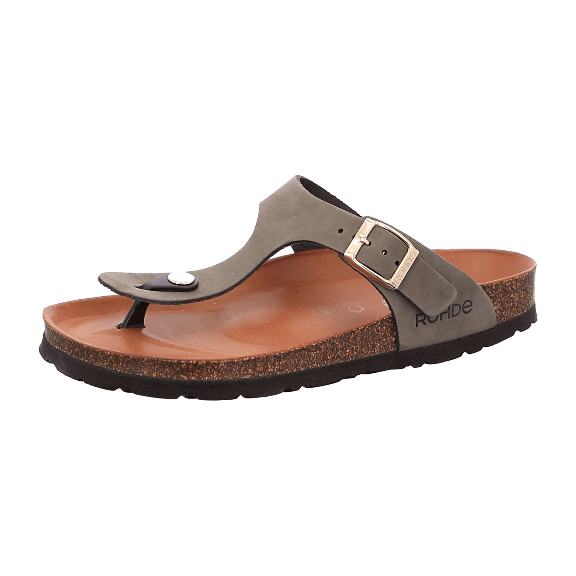 Rohde Women's Olive Leather Thong Sandals for Spring Summer