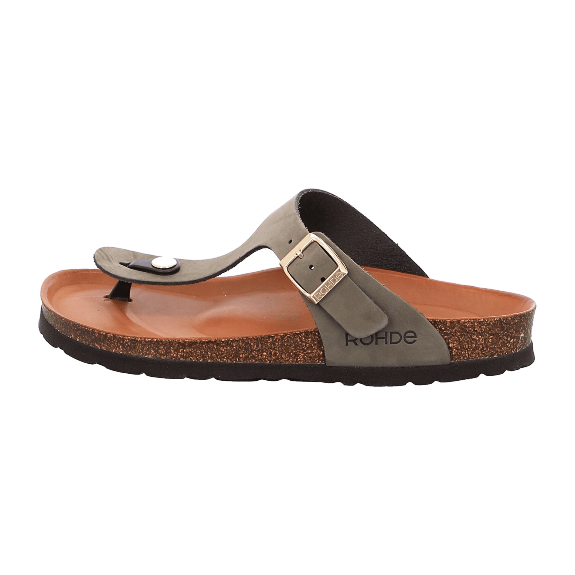 Rohde Women's Olive Leather Thong Sandals for Spring Summer