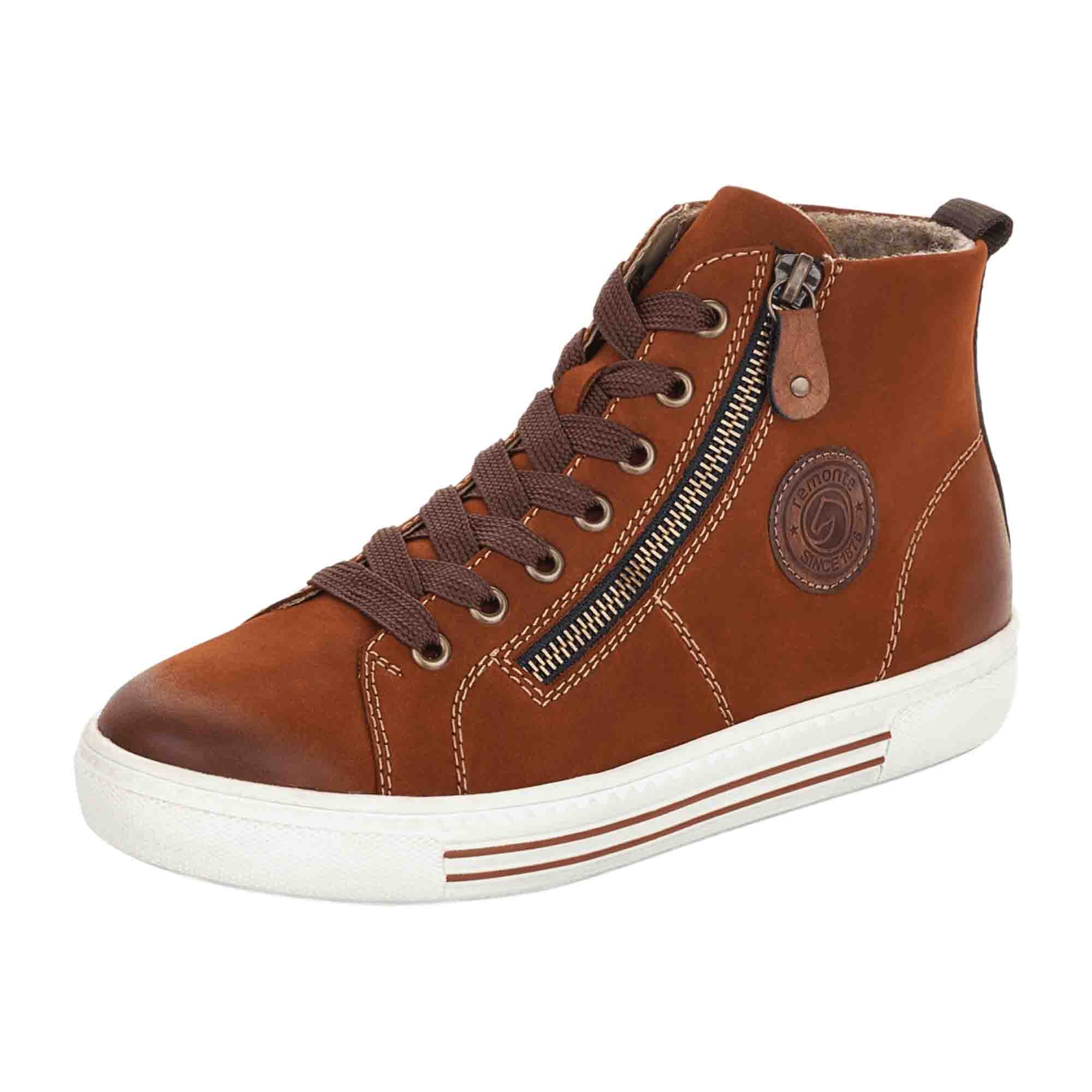 Remonte D0972-22 Brown Leather Women's Shoes with Removable Insole