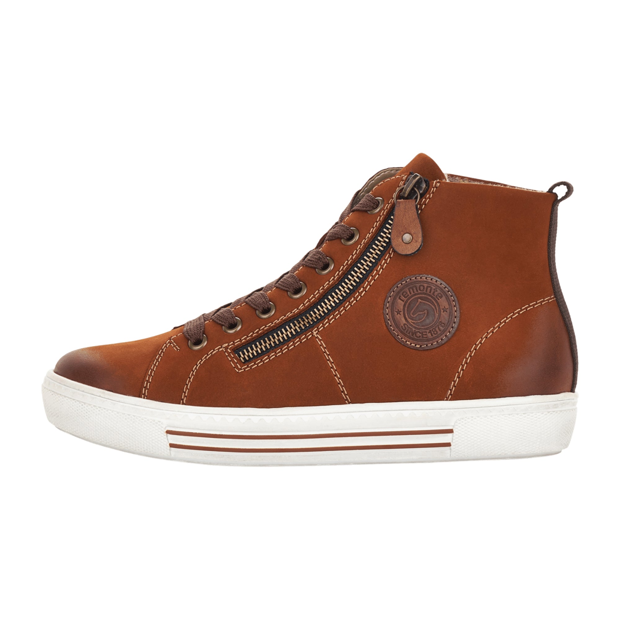 Remonte D0972-22 Brown Leather Women's Shoes with Removable Insole