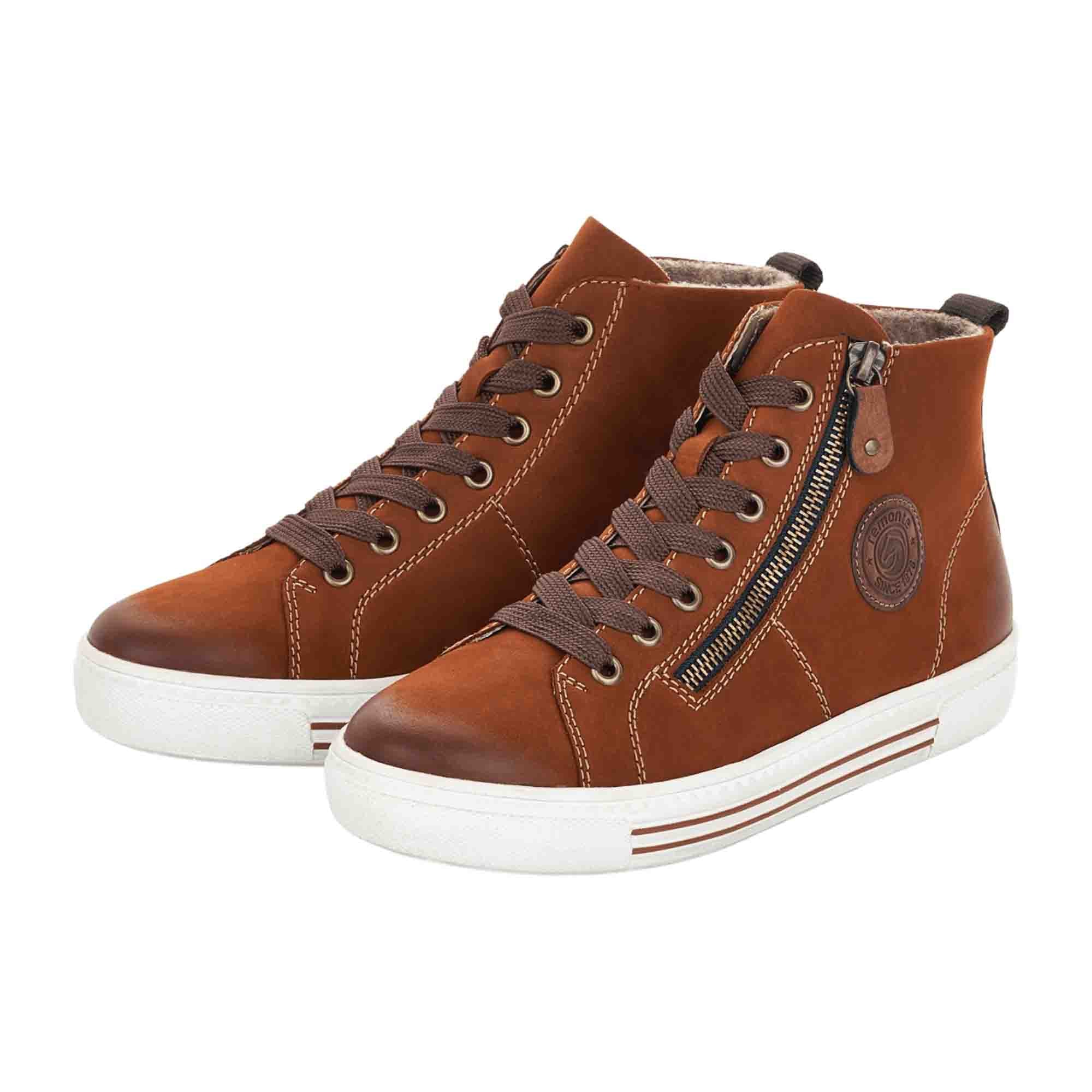Remonte D0972-22 Brown Leather Women's Shoes with Removable Insole