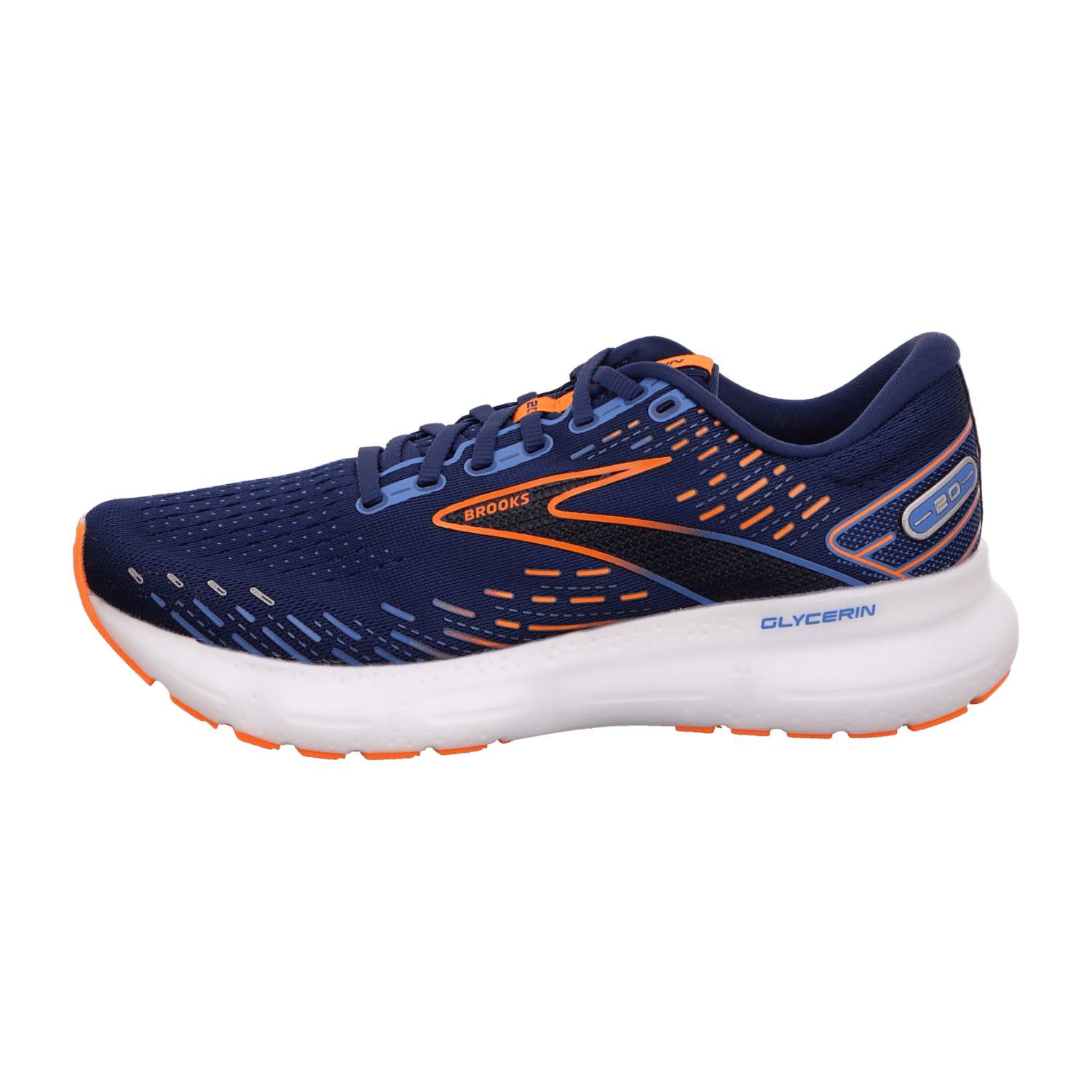 Brooks Glycerin 20 Men Blue Running Shoes Leather Textile