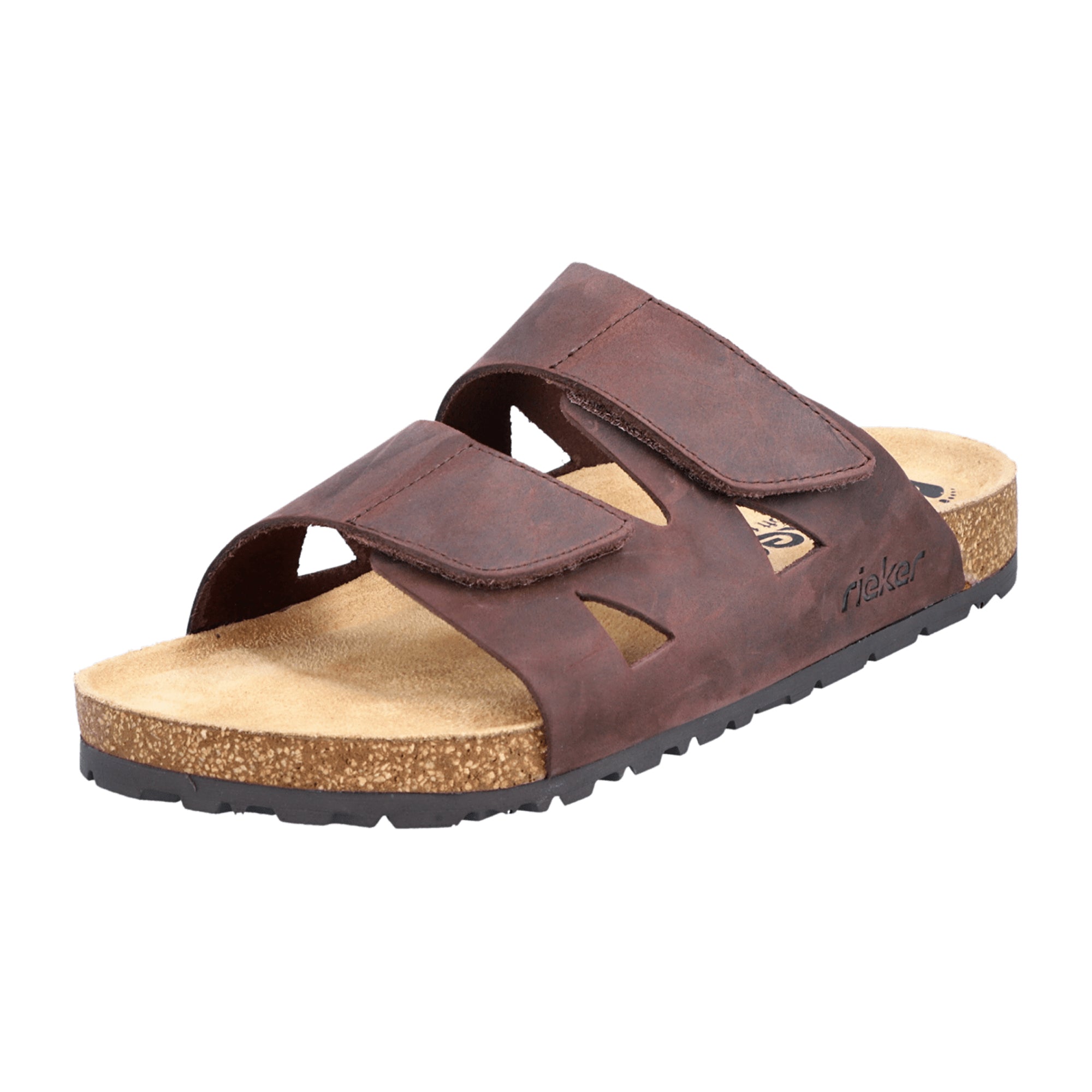 Rieker 22150 Brown Slip-On Sandals Synthetic Upper Textile Lining Spring Summer