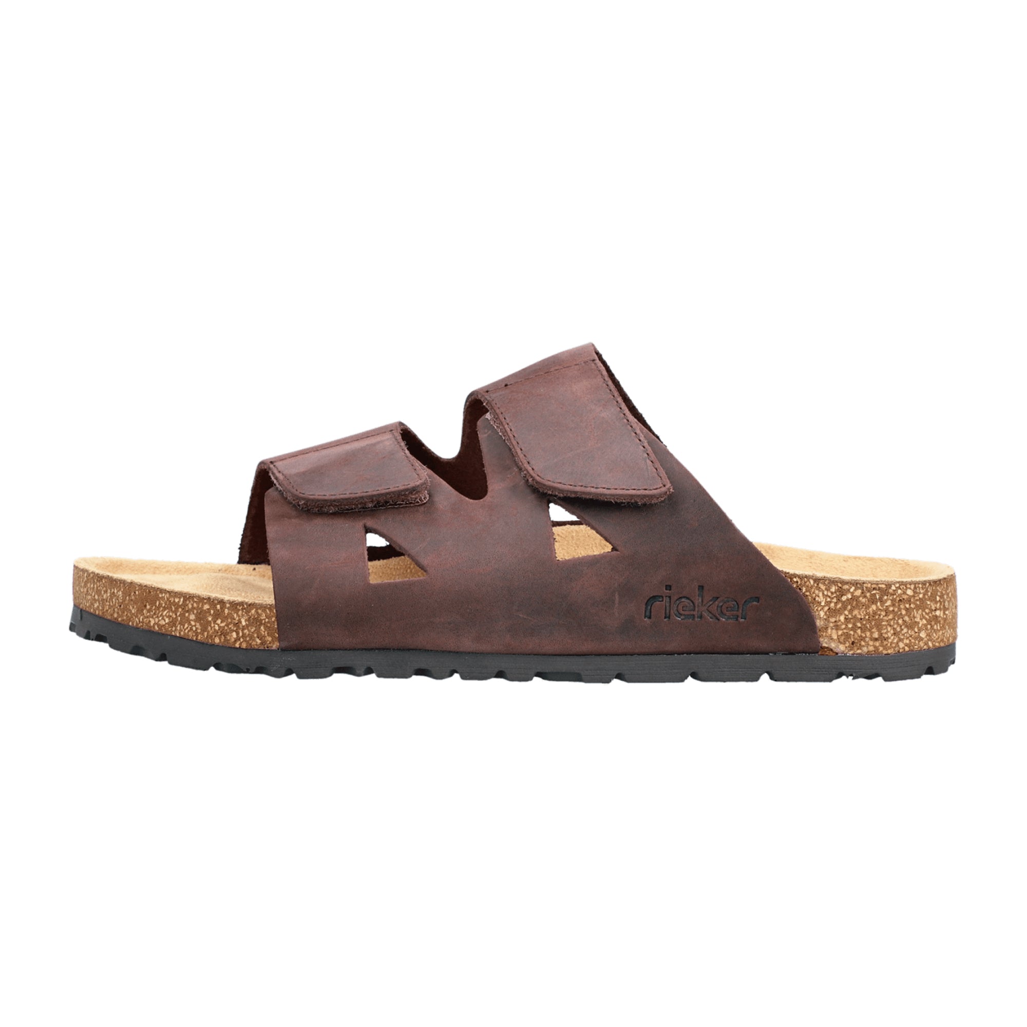 Rieker 22150 Brown Slip-On Sandals Synthetic Upper Textile Lining Spring Summer