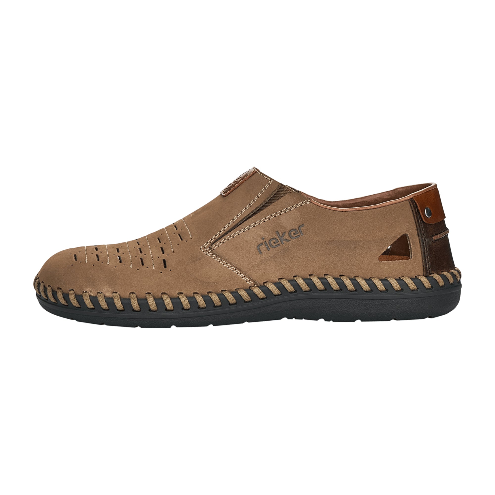 Rieker Men's Brown Summer Slipper B2457-64 Synthetic Leather Casual Shoes