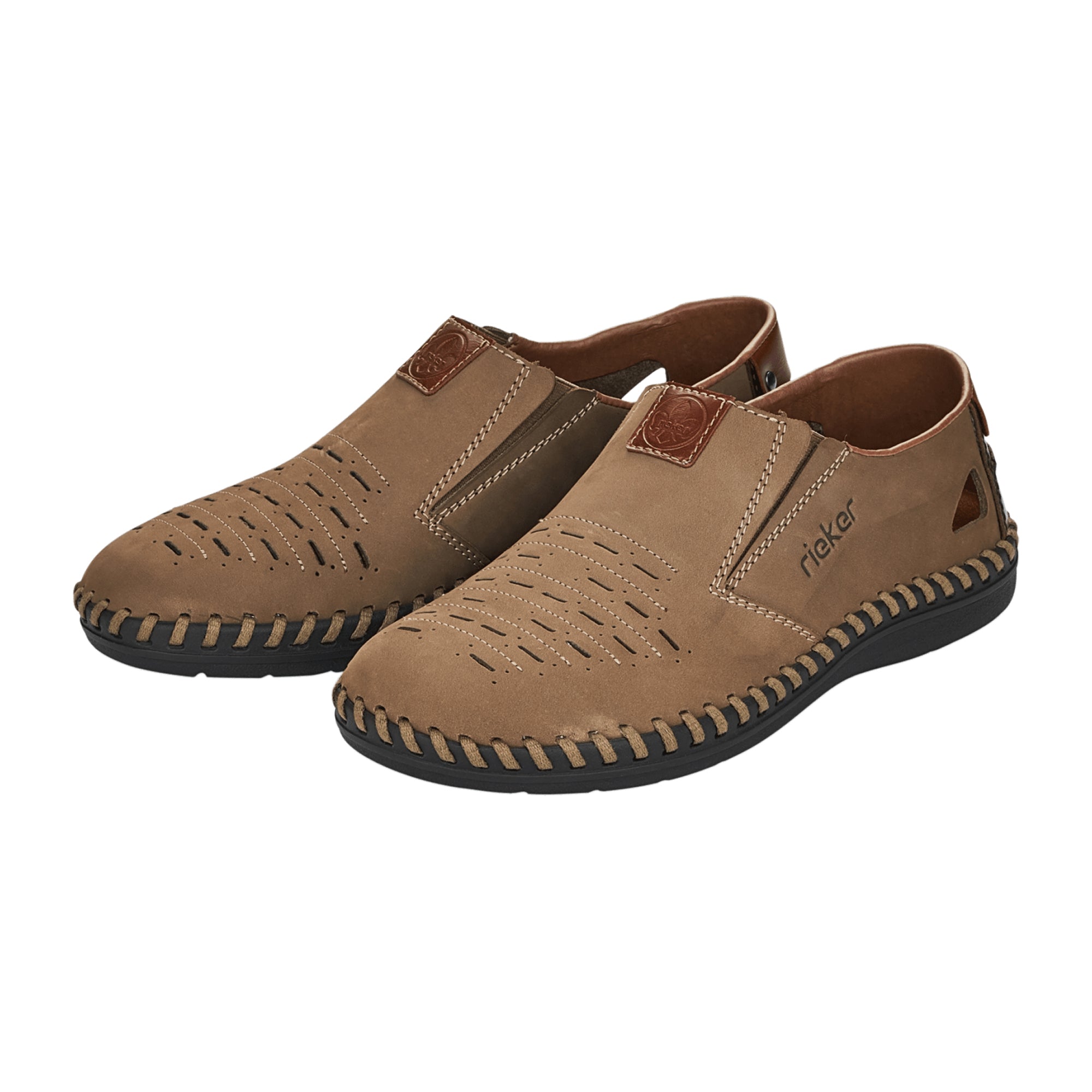 Rieker Men's Brown Summer Slipper B2457-64 Synthetic Leather Casual Shoes