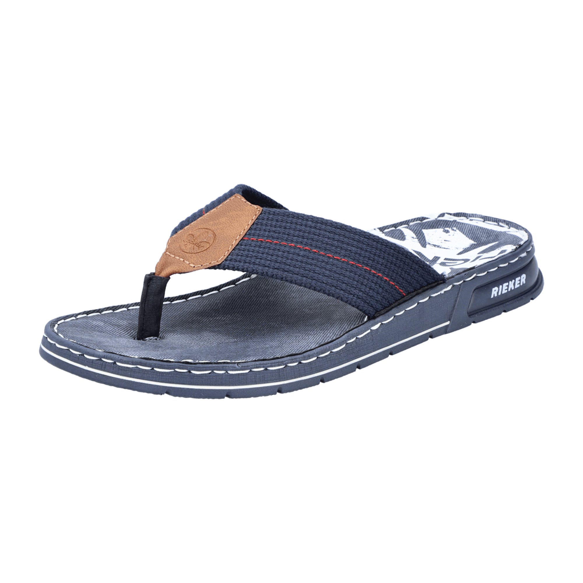 Rieker Men's Blue Slip-On Sandals Comfortable Shock-Absorbing Sole Casual Wear