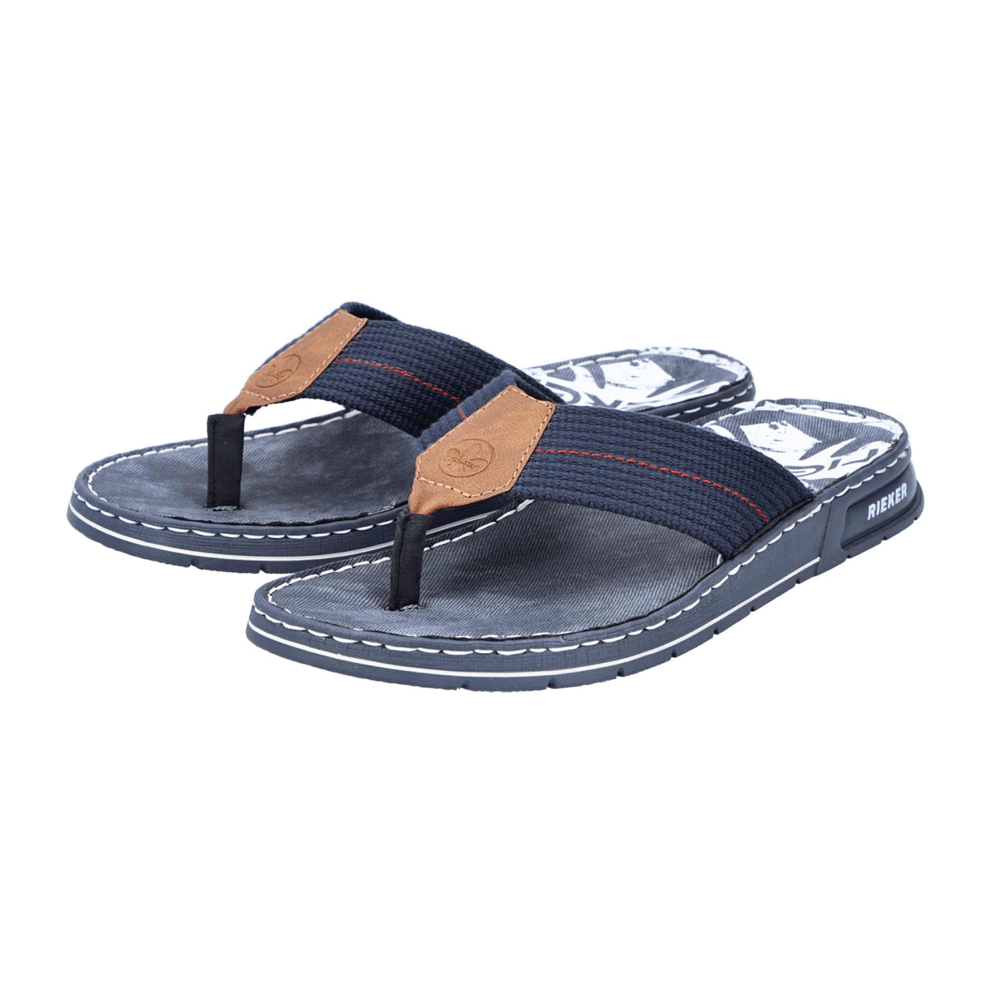 Rieker Men's Blue Slip-On Sandals Comfortable Shock-Absorbing Sole Casual Wear