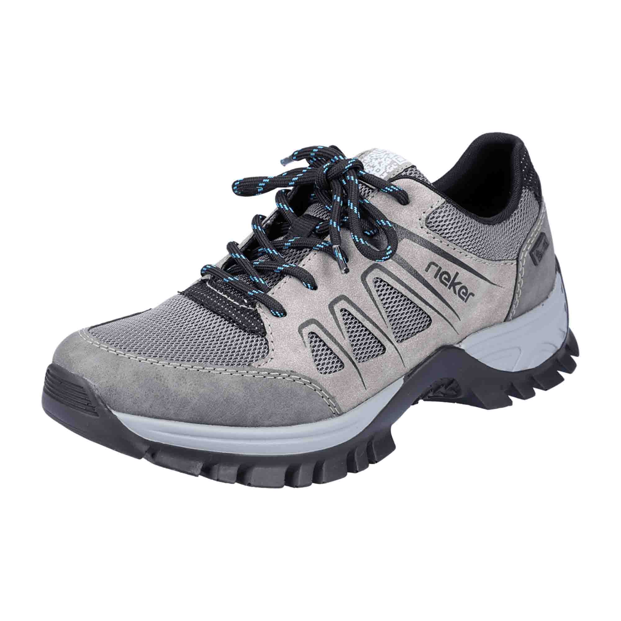 Rieker Women's Gray Sneakers, Comfortable, Water-Resistant, Shock-Absorbing Sole