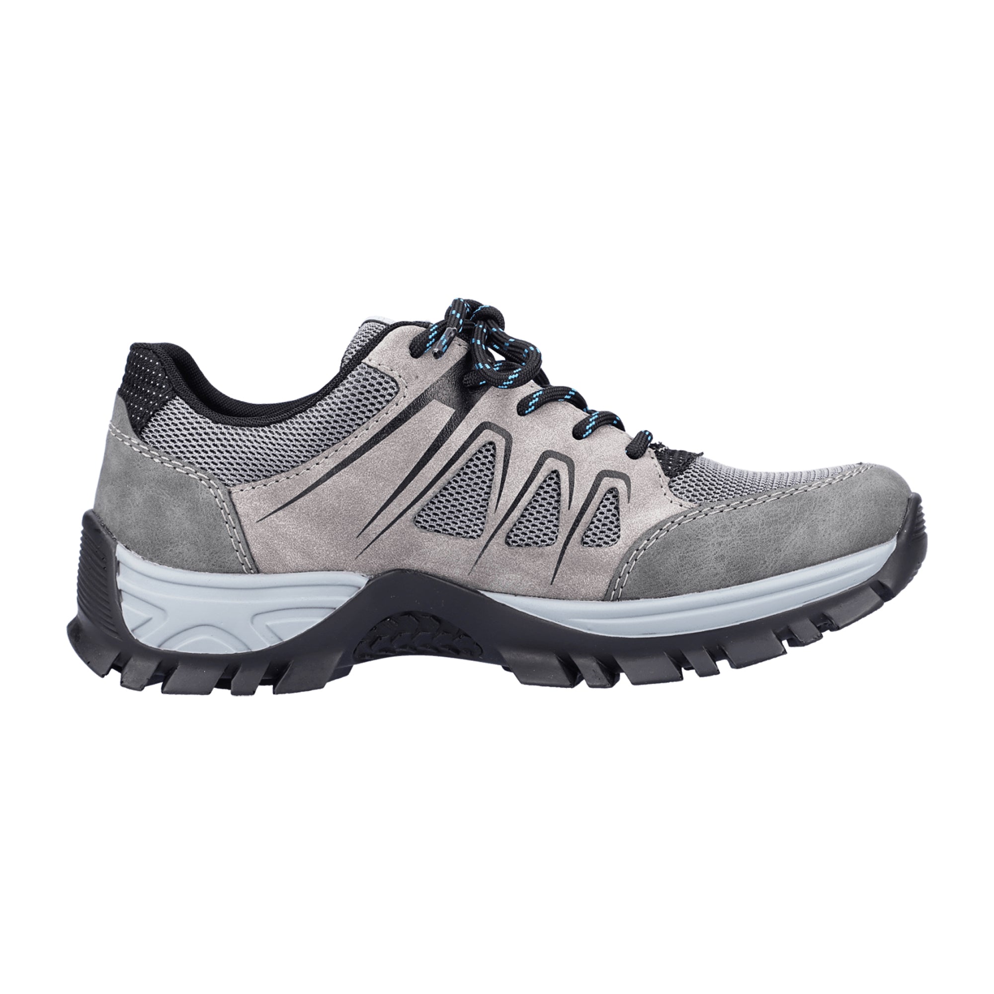 Rieker Women's Gray Sneakers, Comfortable, Water-Resistant, Shock-Absorbing Sole