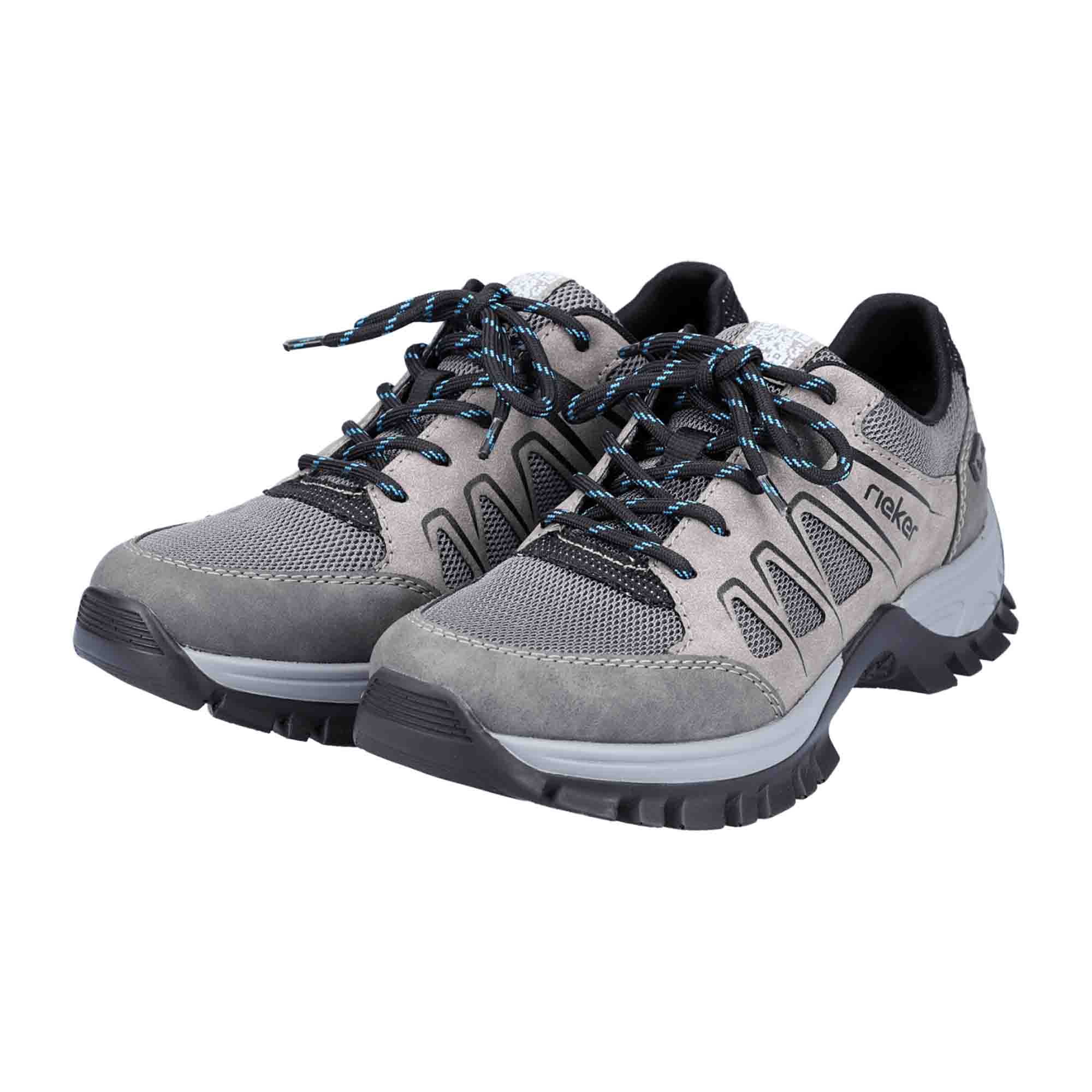 Rieker Women's Gray Sneakers, Comfortable, Water-Resistant, Shock-Absorbing Sole