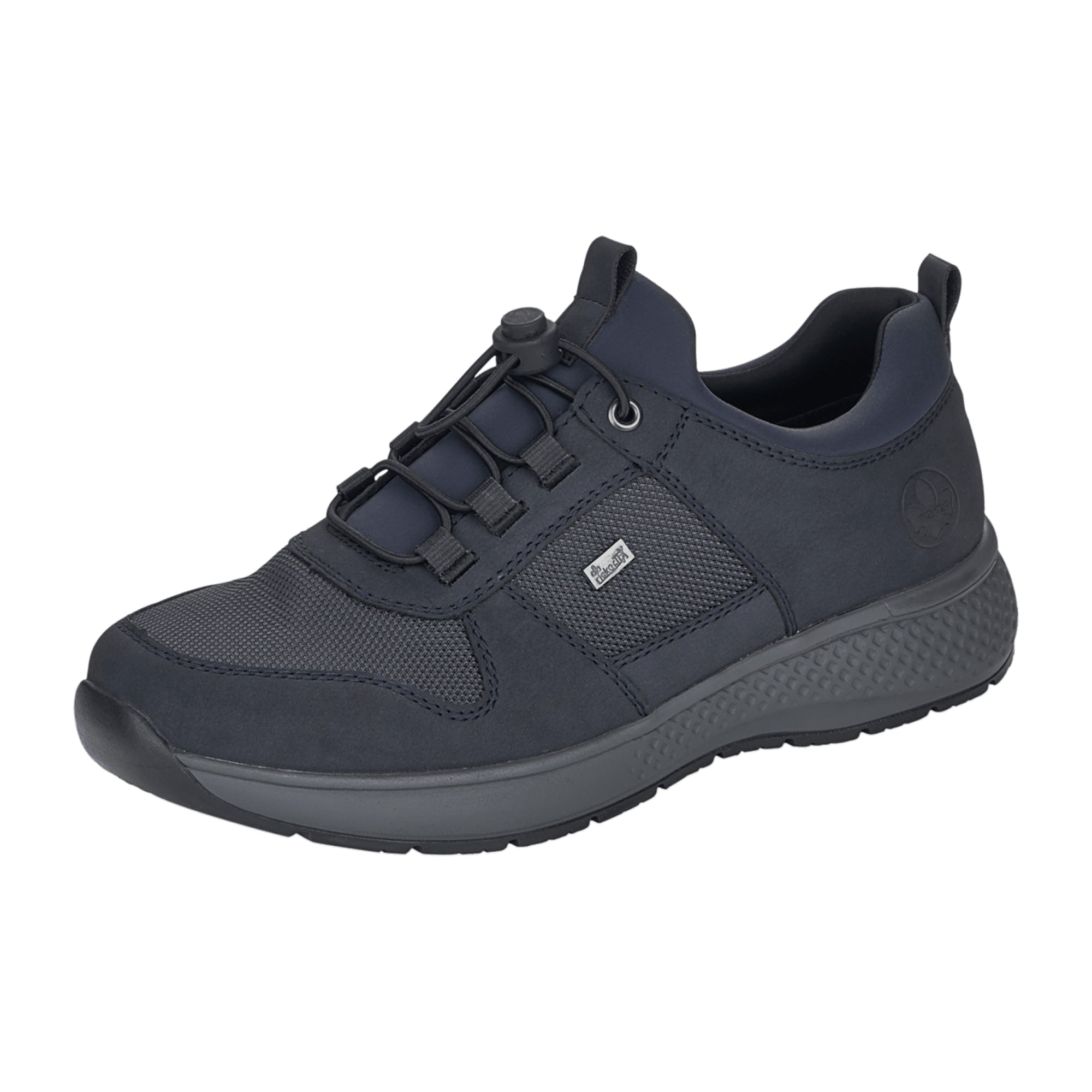 Rieker Men's Blue Nubuck Leather TEX Sneakers B7650-15 with Rubber Sole