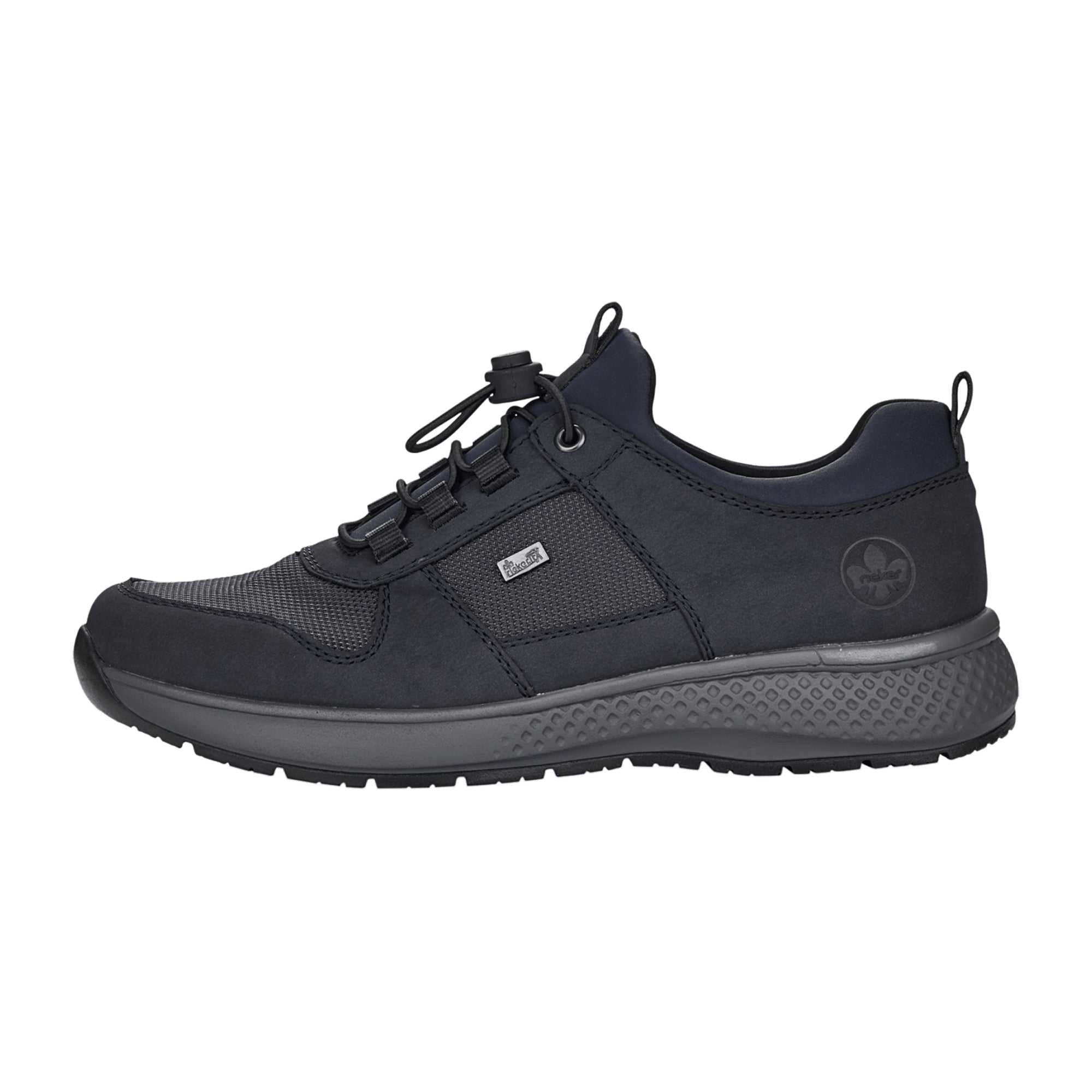 Rieker Men's Blue Nubuck Leather TEX Sneakers B7650-15 with Rubber Sole