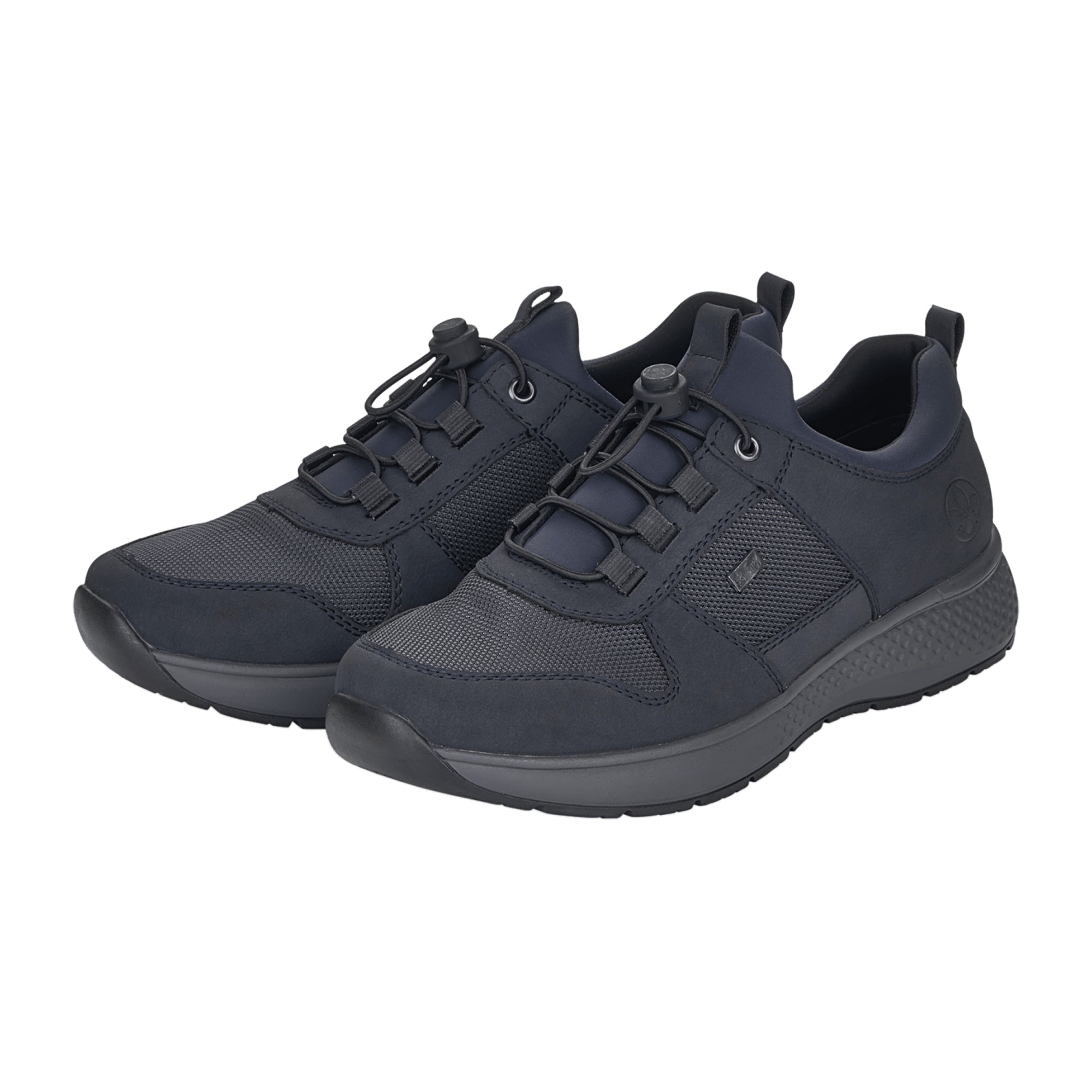 Rieker Men's Blue Nubuck Leather TEX Sneakers B7650-15 with Rubber Sole