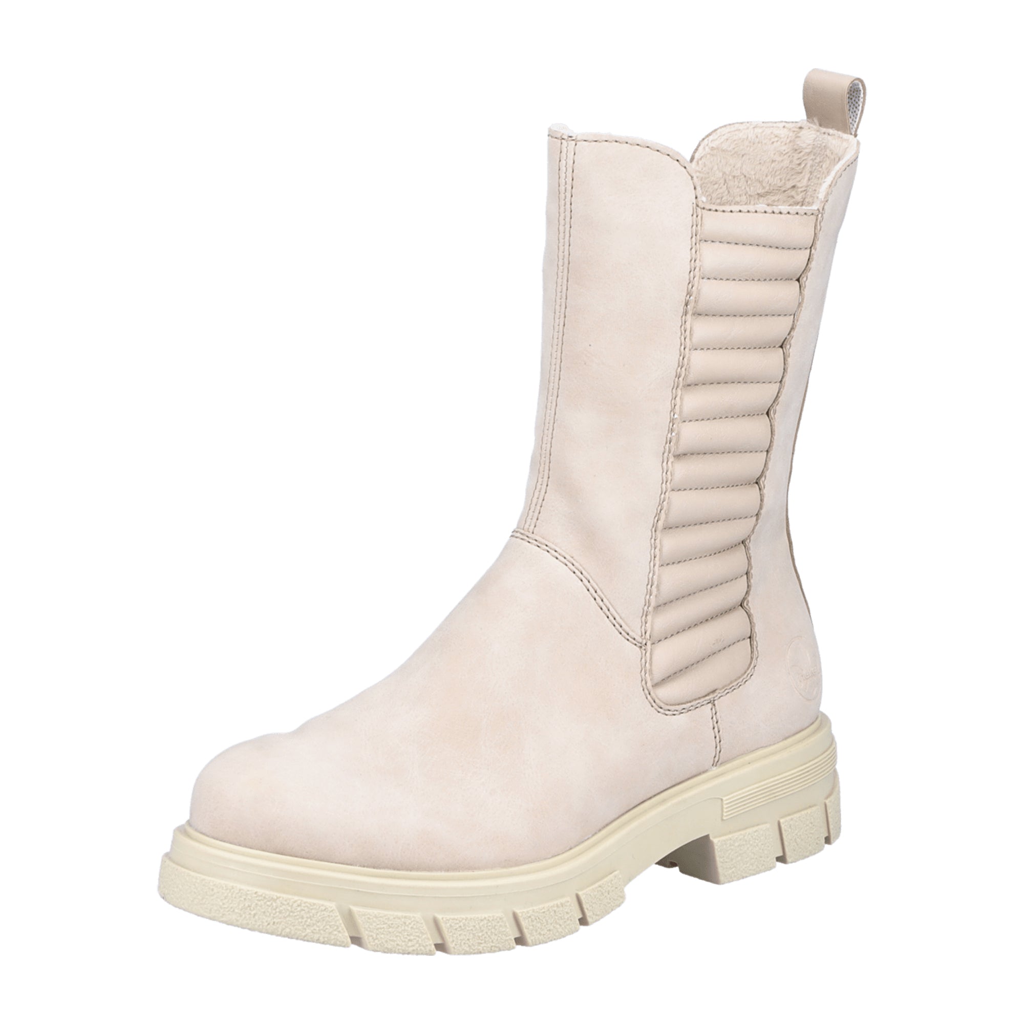 Rieker Women's Beige Warm Lined Chelsea Boots with Zipper Closure