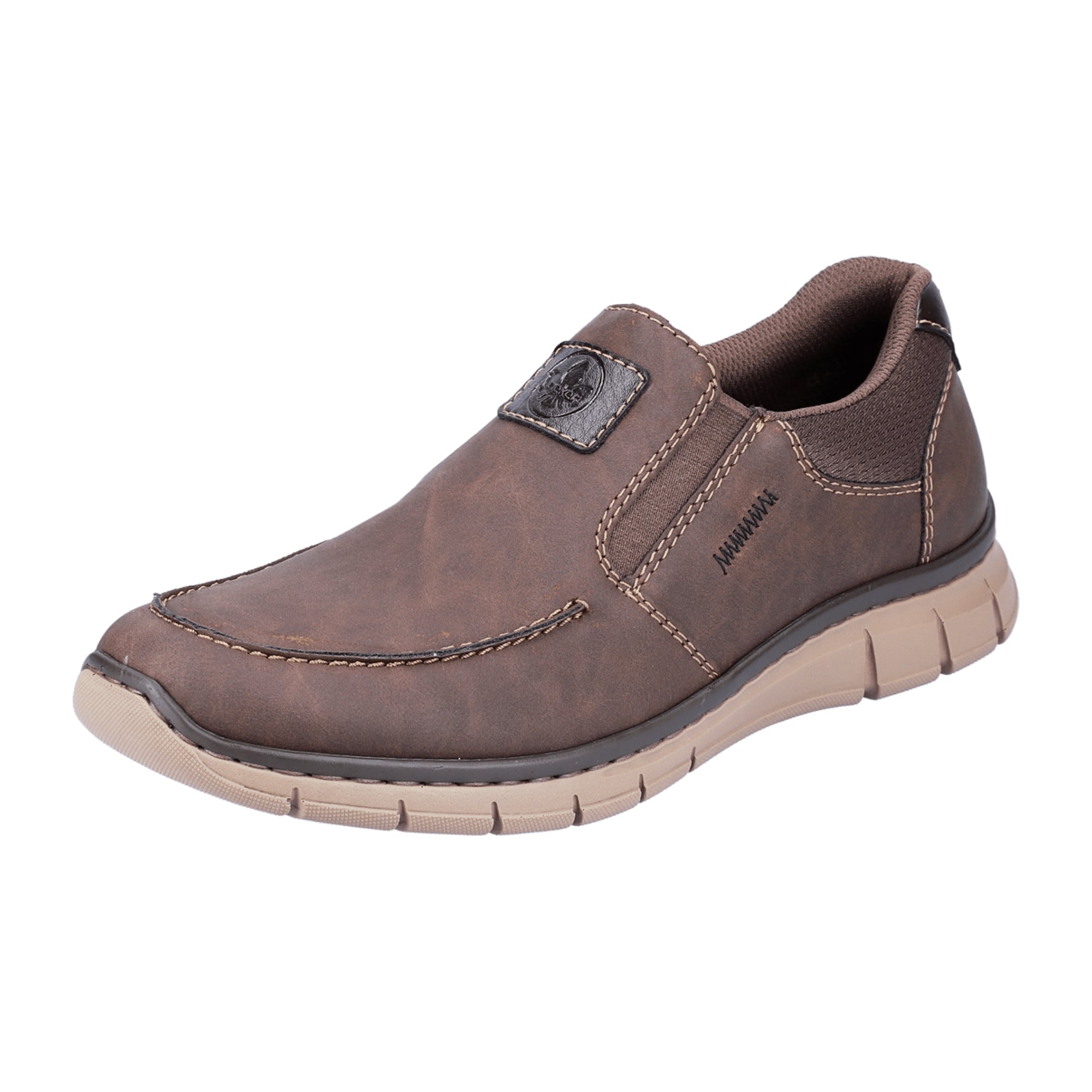 Rieker Men's Brown Slip-On Shoes Comfortable Casual Faux Leather Sneakers