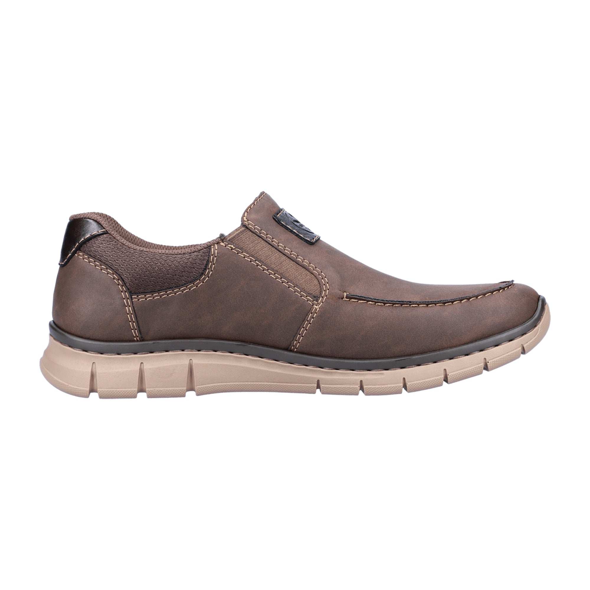 Rieker Men's Brown Slip-On Shoes Comfortable Casual Faux Leather Sneakers