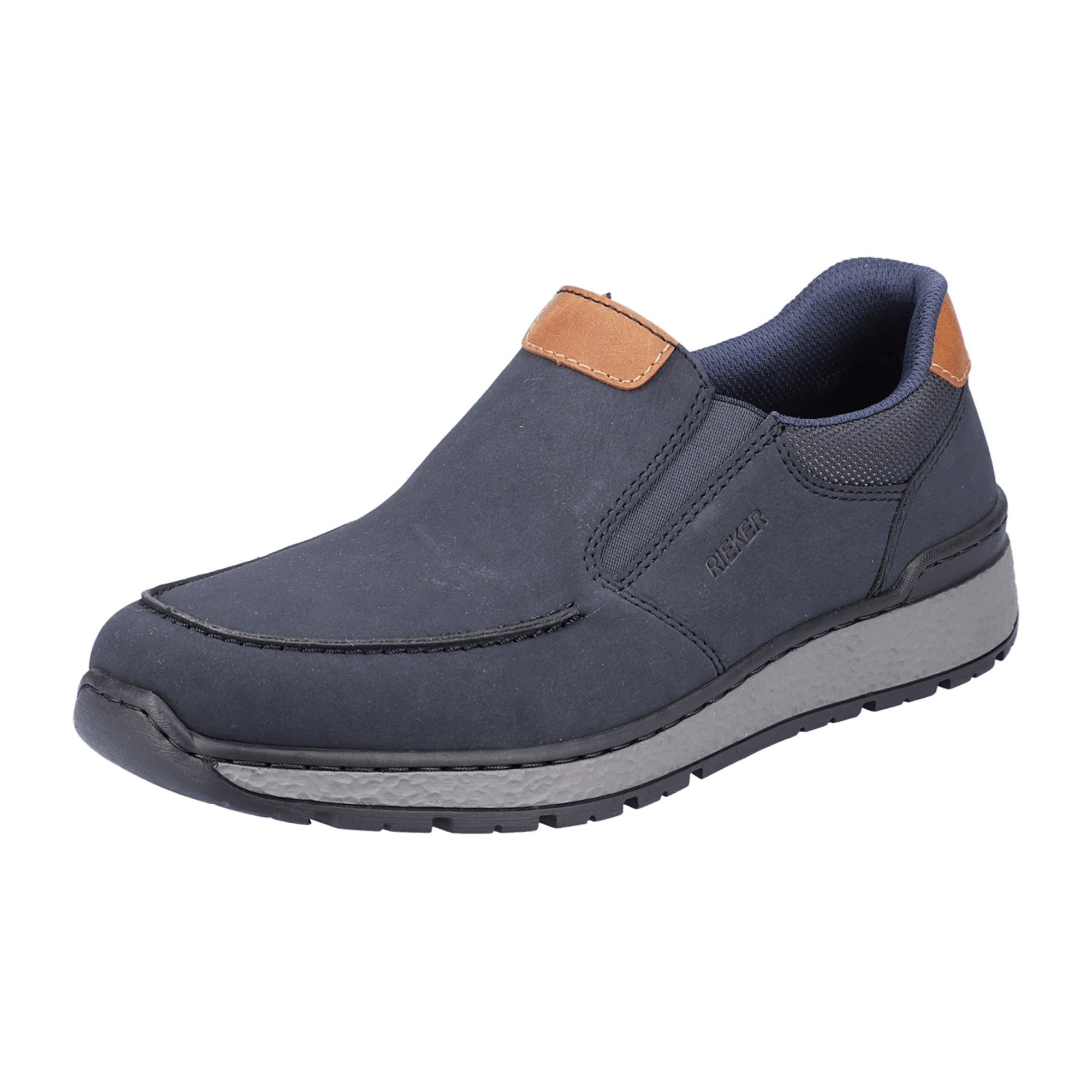 Rieker Blue Men's Slip-On Shoes with Removable Insole and Wide Fit