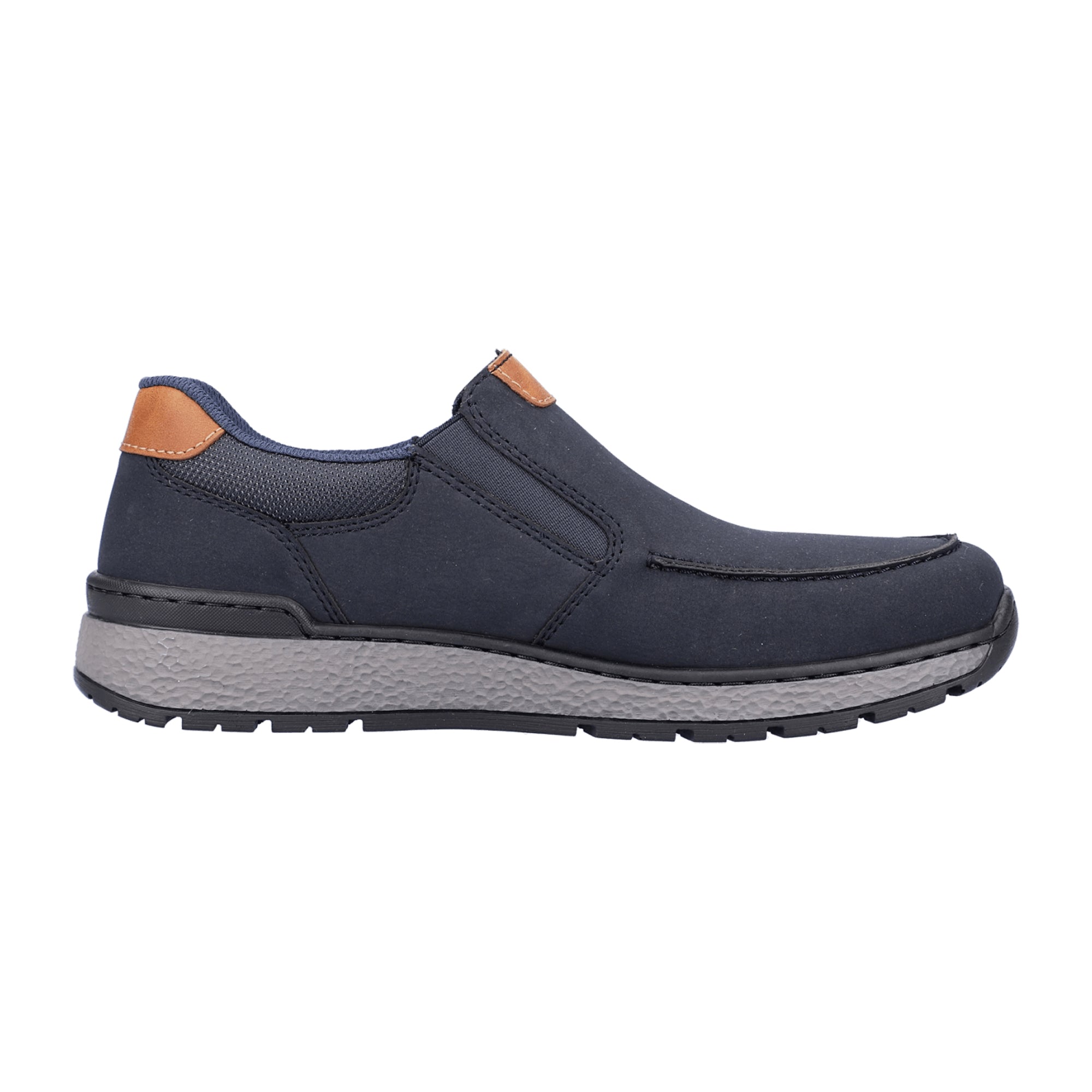 Rieker Blue Men's Slip-On Shoes with Removable Insole and Wide Fit
