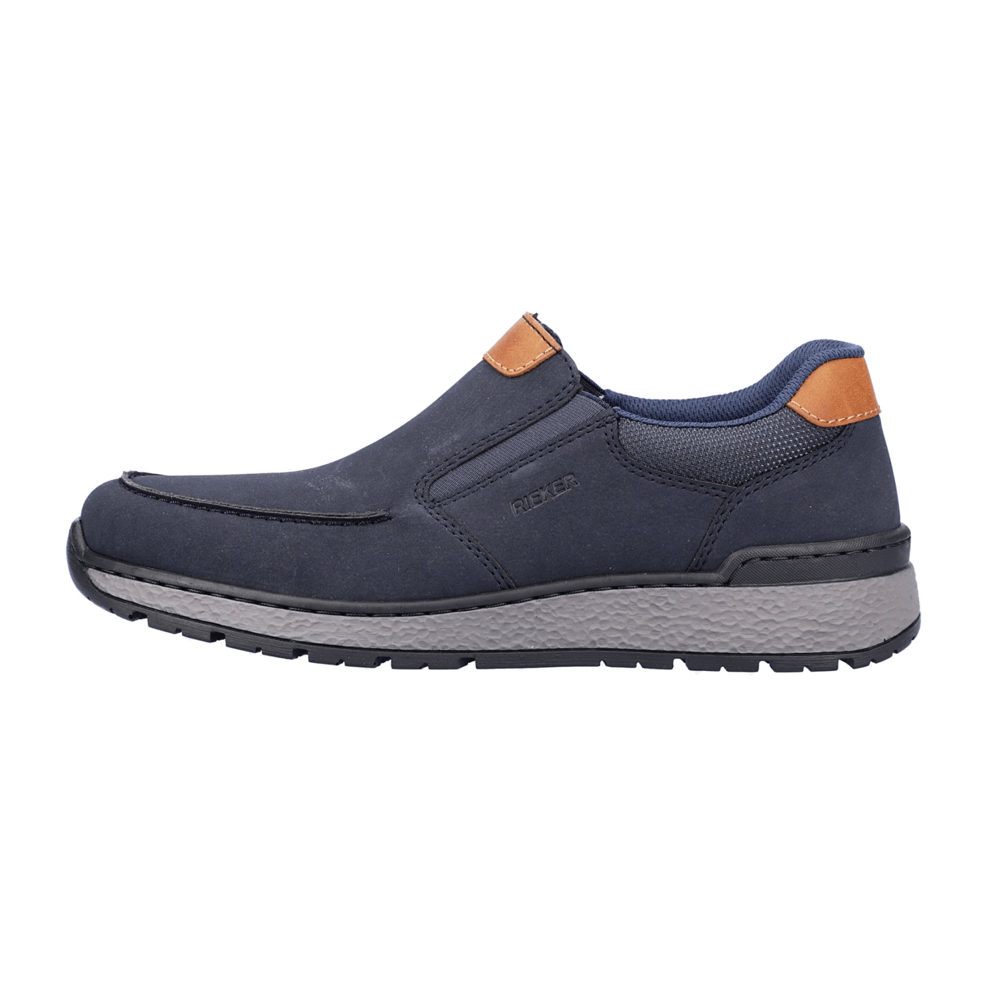 Rieker Blue Men's Slip-On Shoes with Removable Insole and Wide Fit