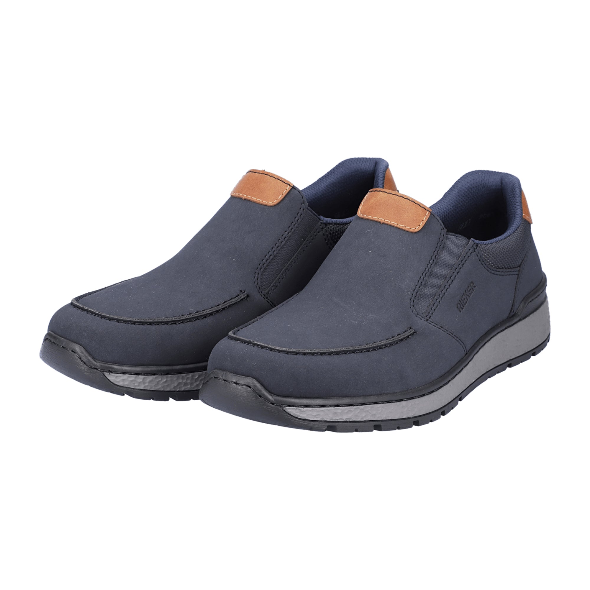Rieker Blue Men's Slip-On Shoes with Removable Insole and Wide Fit