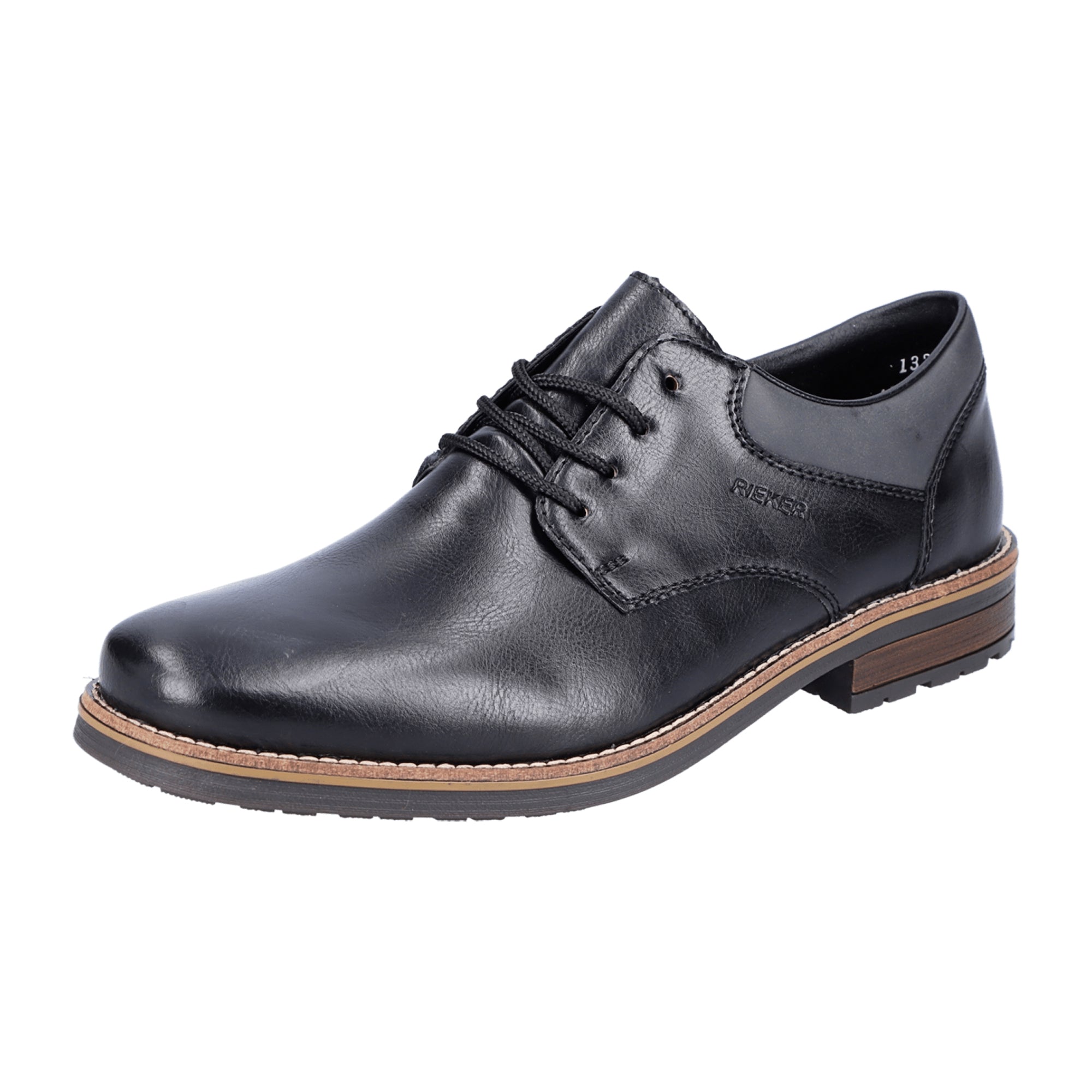 Rieker Black Lace-Up Shoes Comfortable Synthetic Leather Classic Sporty Design