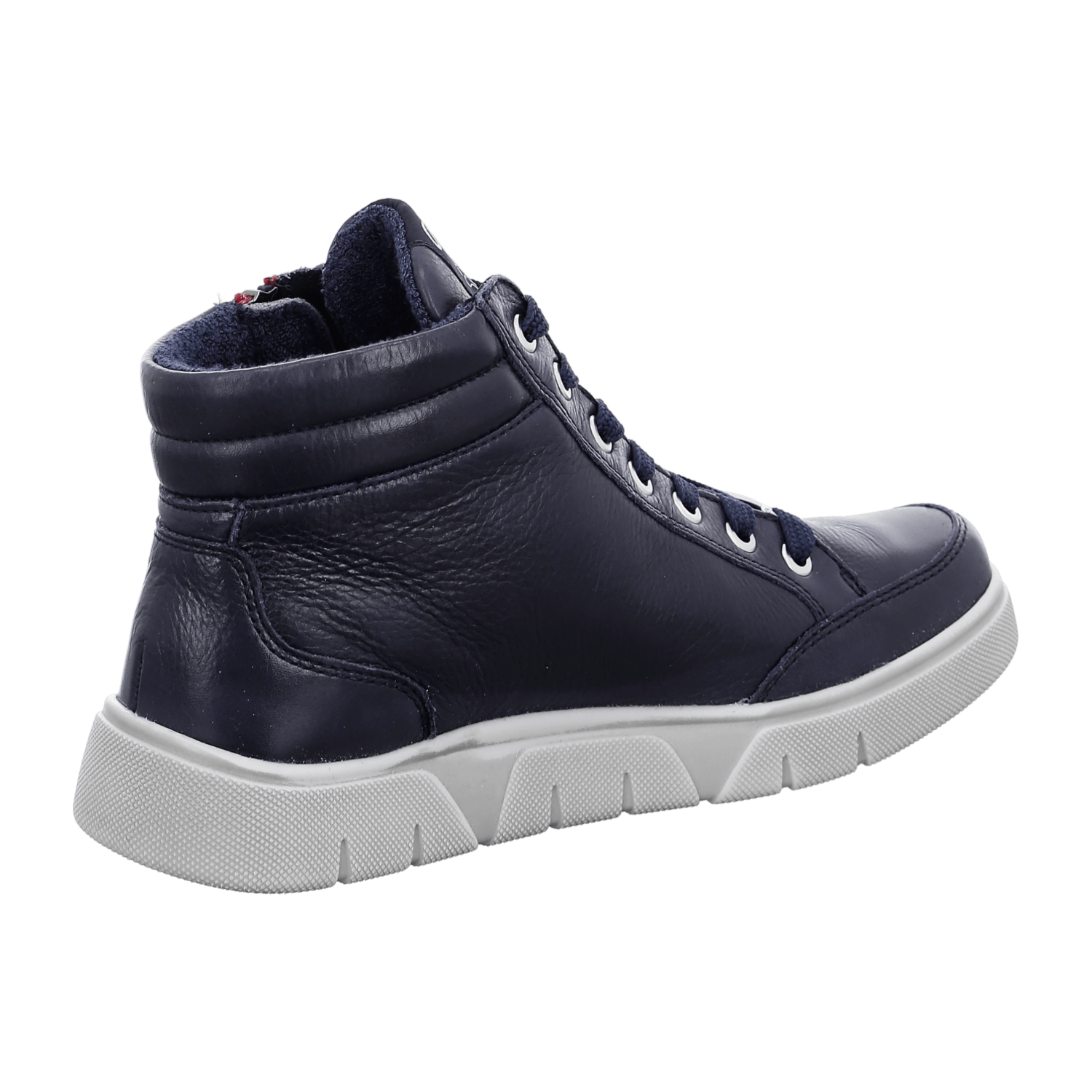 ARA ROM Women's Sneakers in Blue Smooth Leather with Lace-Up Closure and Round Toe
