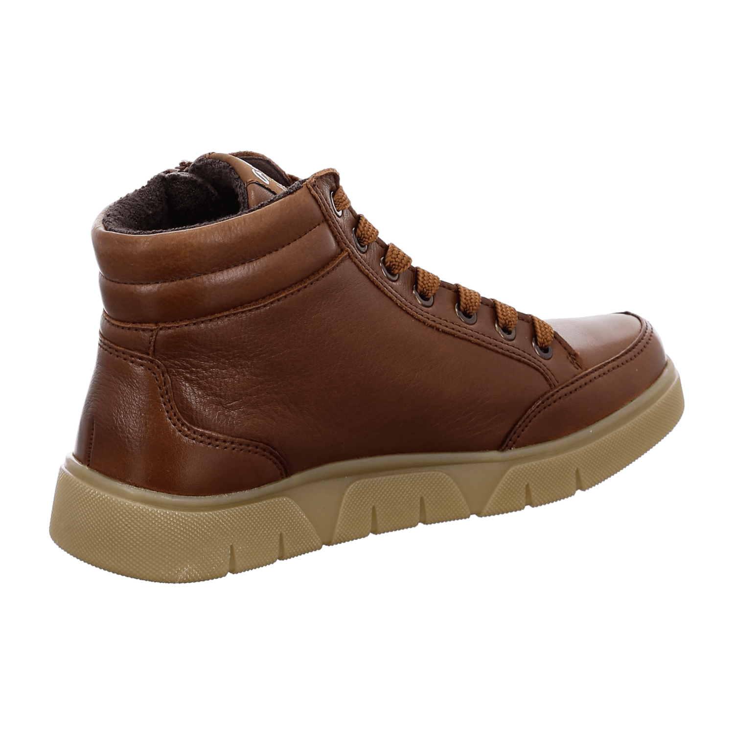 ARA ROM Women's Leather Sneakers Round Toe Lace-Up Shoes Brown