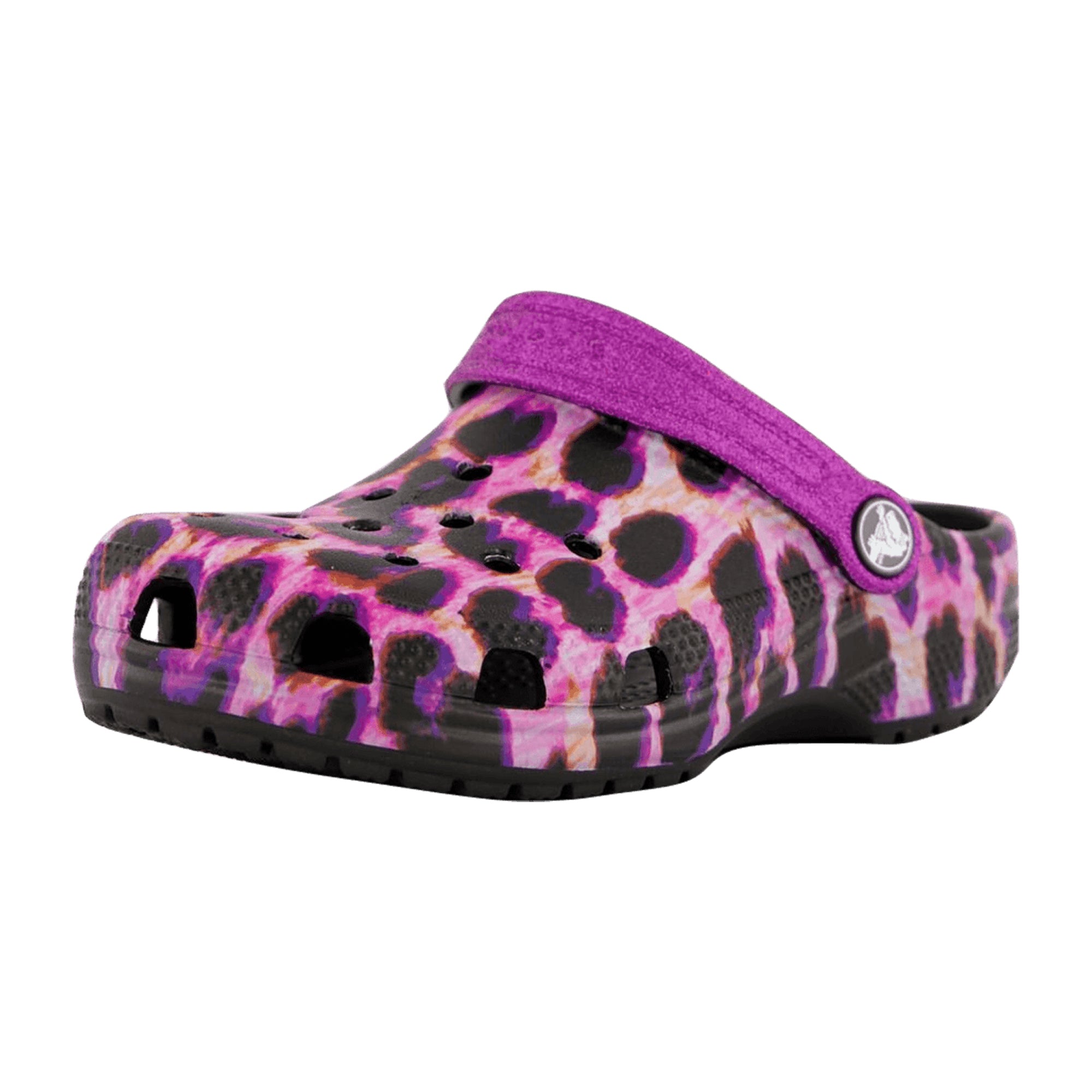 CROCS Classic Kids' Animal Print Clog, Purple - Comfortable & Durable