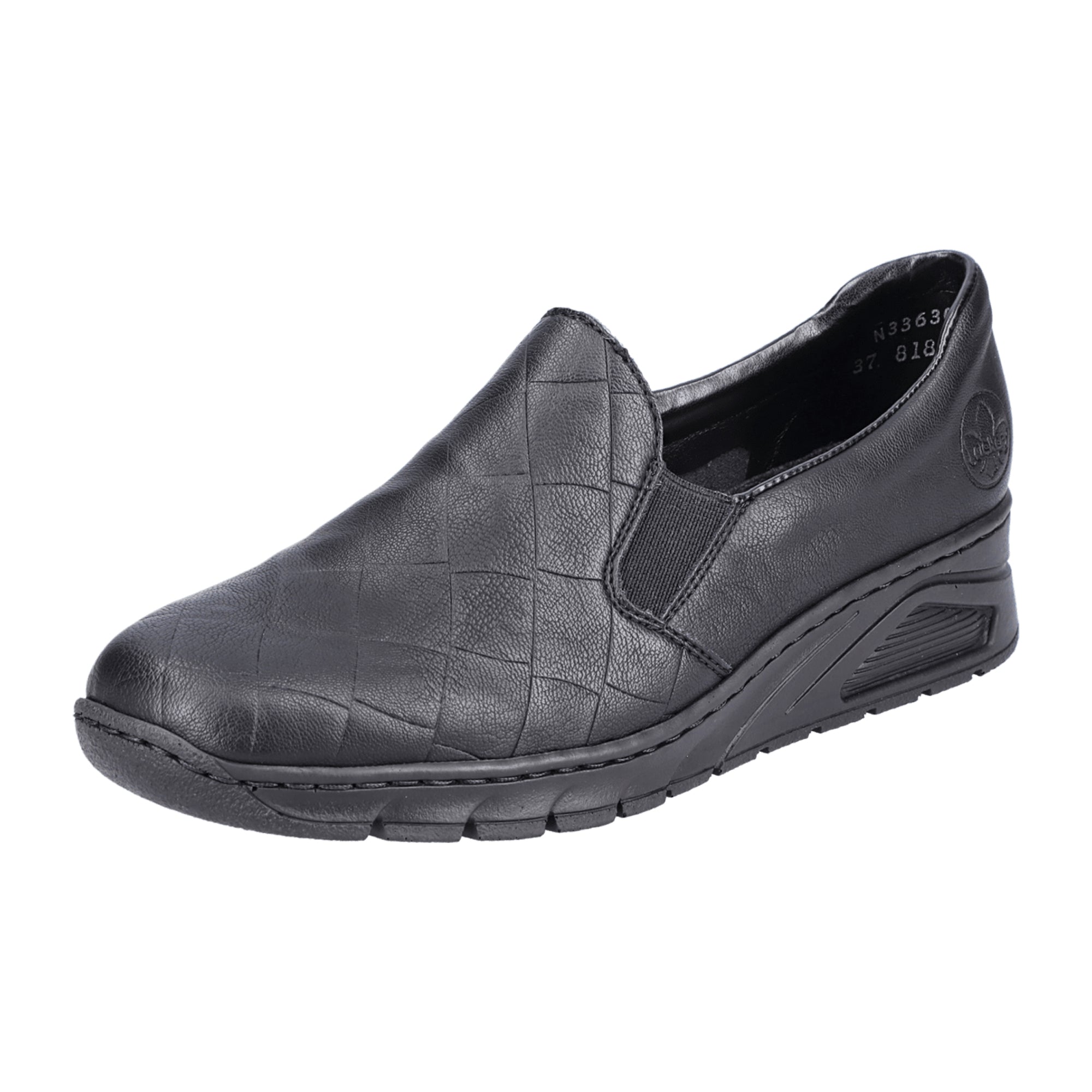 Rieker Women's Black Slip-On Shoes N336300 Comfortable Casual Footwear