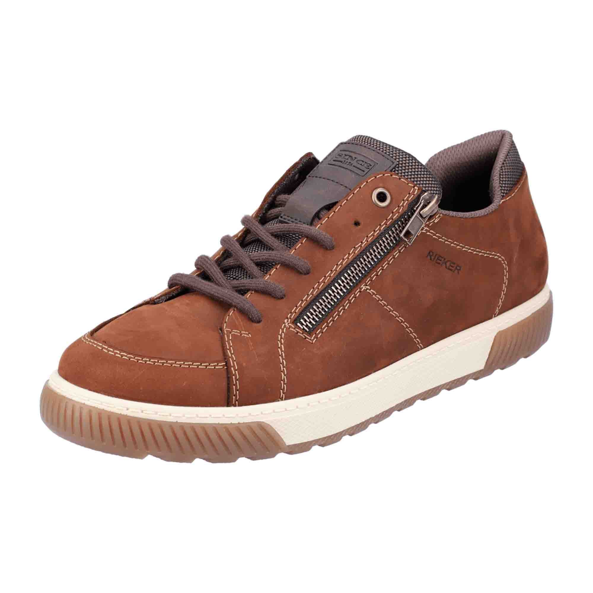 Rieker Brown Lace-Up Sneakers Comfortable Everyday Wear with Cushioned Sole