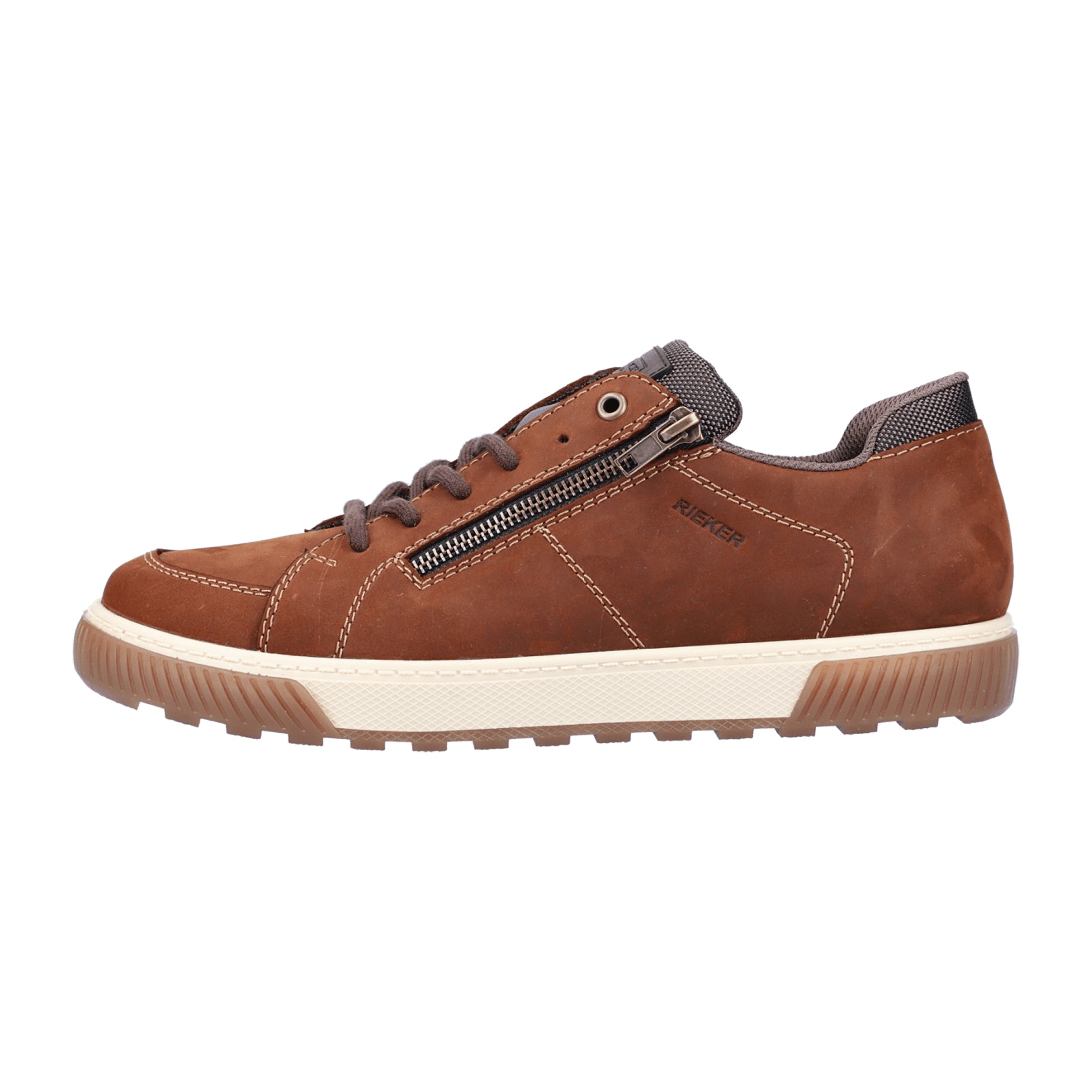 Rieker Brown Lace-Up Sneakers Comfortable Everyday Wear with Cushioned Sole
