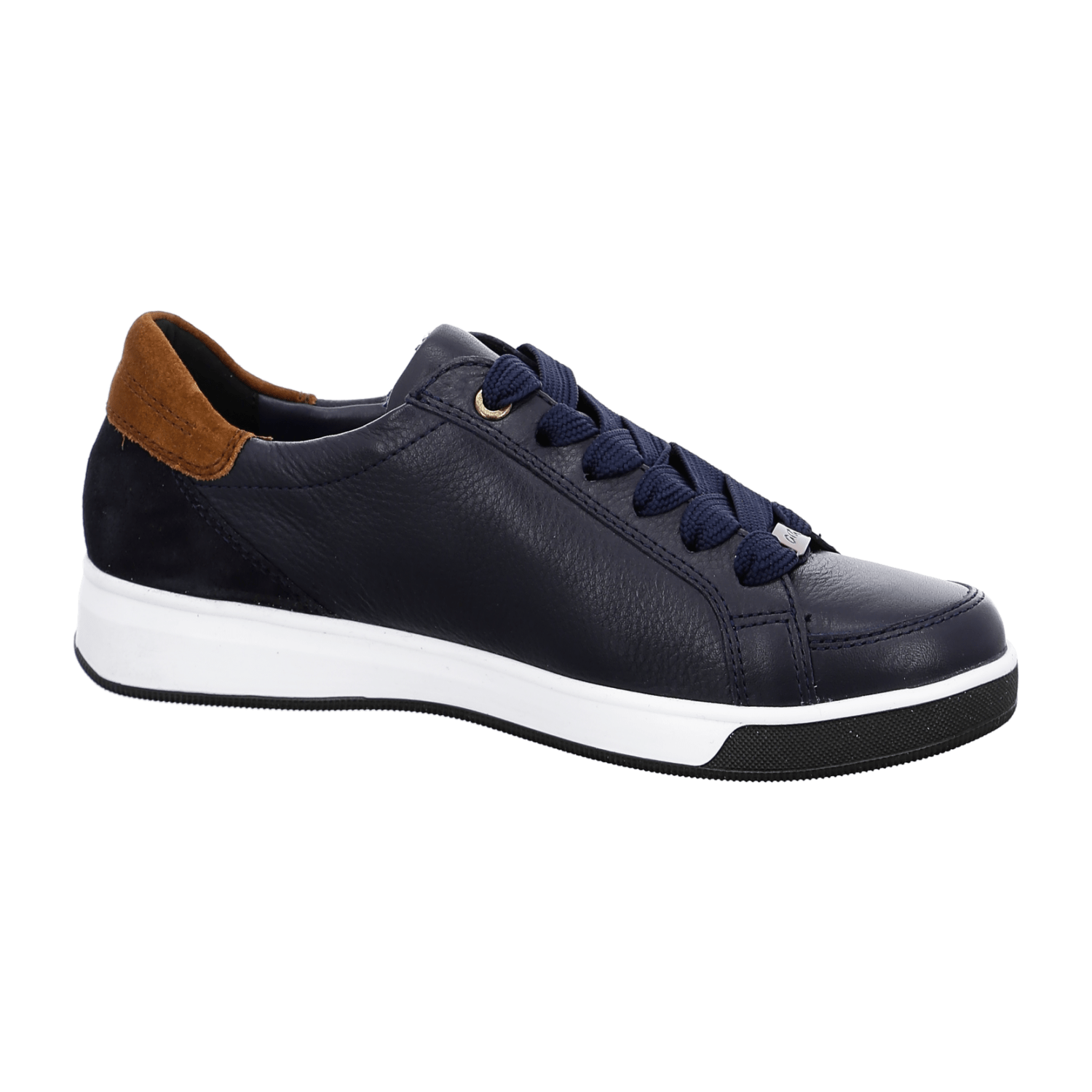 ARA ROM Women's Sneakers in Blue Smooth Leather with Lace-Up Closure and Synthetic Rubber Sole