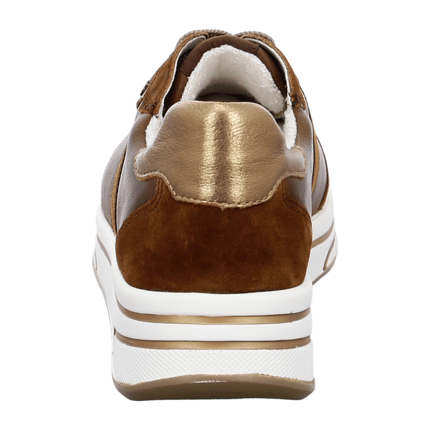 ARA SAPPORO Women's Velour Leather Sneakers in Brown with Lace-Up Closure and Round Toe