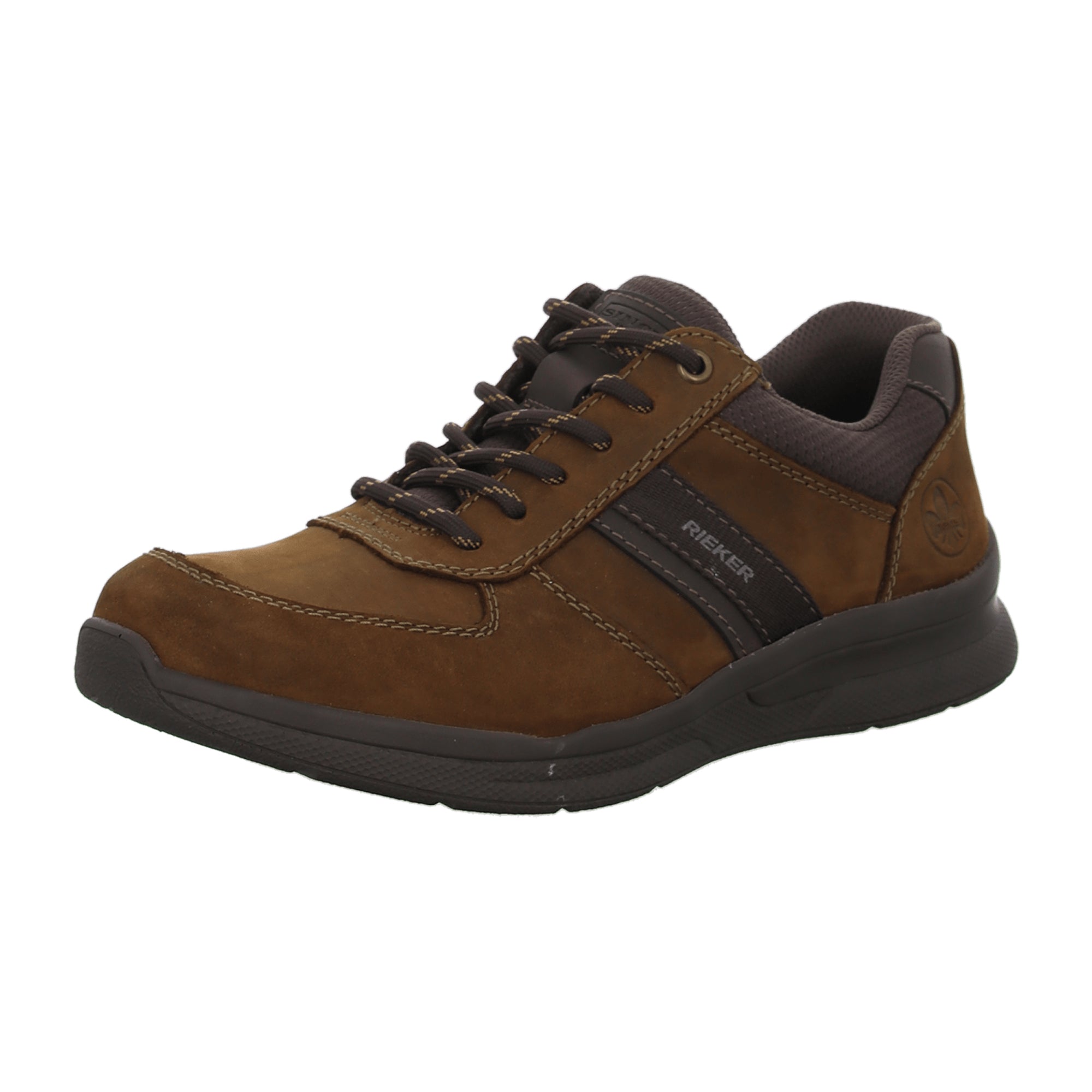 Rieker Bendigo Brown Leather Men's Lace-Up Shoes with Cushioned Sole