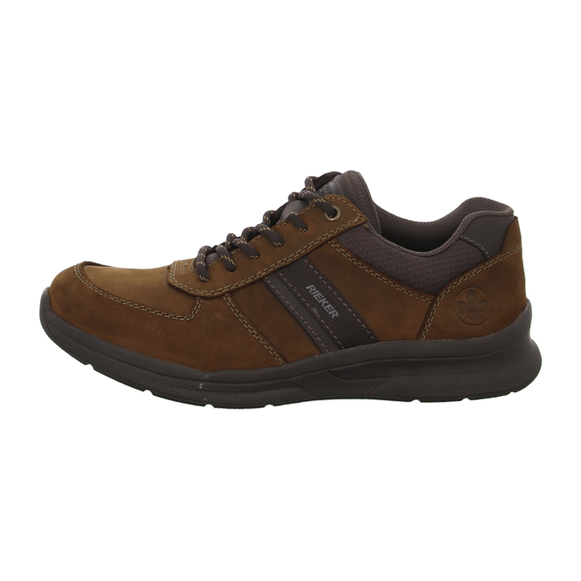 Rieker Bendigo Brown Leather Men's Lace-Up Shoes with Cushioned Sole