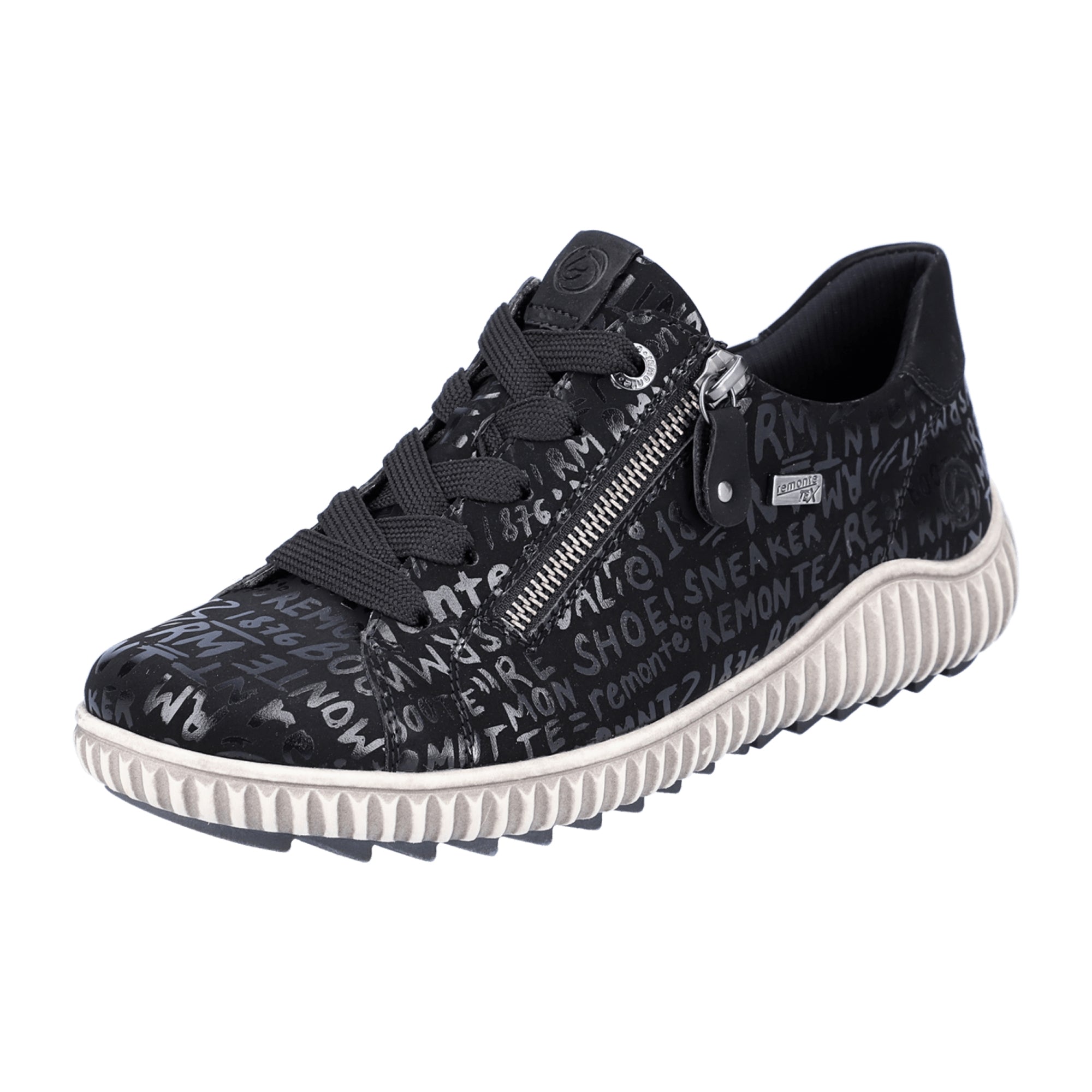 Remonte Women's Black Comfort Lace-Up Shoes with Waterproof TEX Membrane