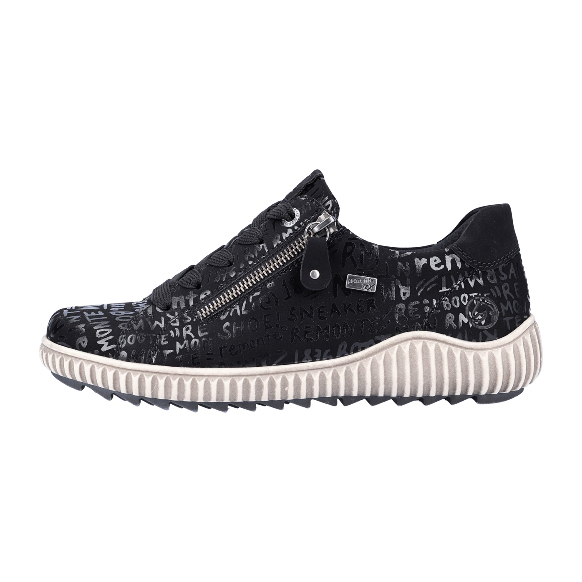 Remonte Women's Black Comfort Lace-Up Shoes with Waterproof TEX Membrane