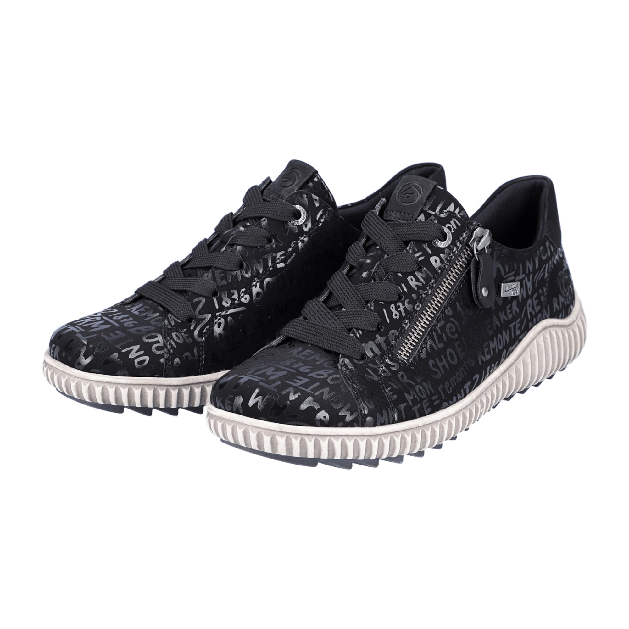 Remonte Women's Black Comfort Lace-Up Shoes with Waterproof TEX Membrane